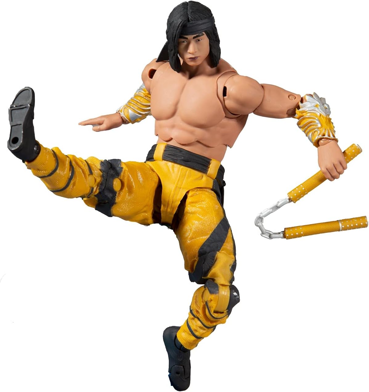 McFarlane Toys Mortal Kombat Liu Kang (Fighting Abbot) 7" Action Figure with Accessories | Mortal Kombat 7 Inch Action Figure Wave 7 - Liu Kang