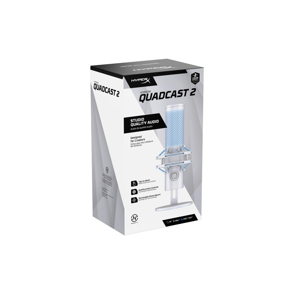HyperX Quadcast 2 Frost – USB Microphone for Gaming, Streaming and Podcasting, with On-Board Controls, LED Lighting, Removable Shock Mount