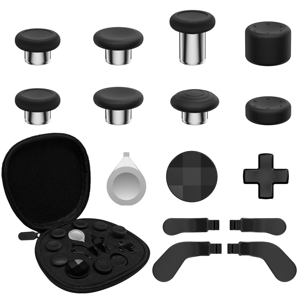 CHARM FOCUS 16-in-1 Metal Thumbsticks Replacement Kits for Xbox Elite Series 2, Xbox Elite 2 Controller Accessories, Includes Magnetic Joysticks, Paddles, Silicone Caps, D-Pads, 1 Tool (Volcano Red) - Flex Gamingproduct_type