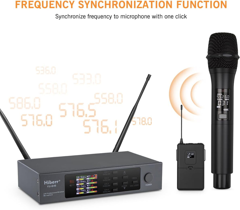 UHF Wireless Microphone System with 2 Handheld & 2 Bodypacks | Includes 2 handheld and 2 bodypack microphones for church, conferences, presentations, karaoke and live events. - Flex Gamingproduct_type