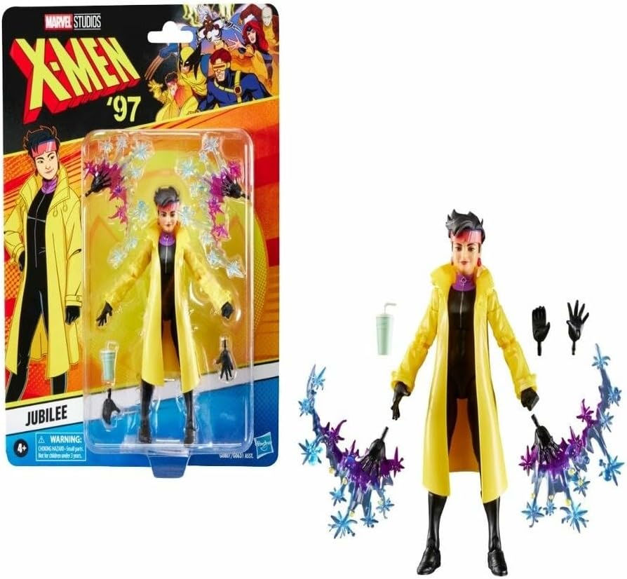 Marvel Legends Series Jubilee, X-Men '97 Collectible 6-Inch Action Figure Toy | 6-Inch Scale, Includes 5 Accessories, Attachable Plasmoid Power Fx, Soda Cup, 20 Plus Points Articulation