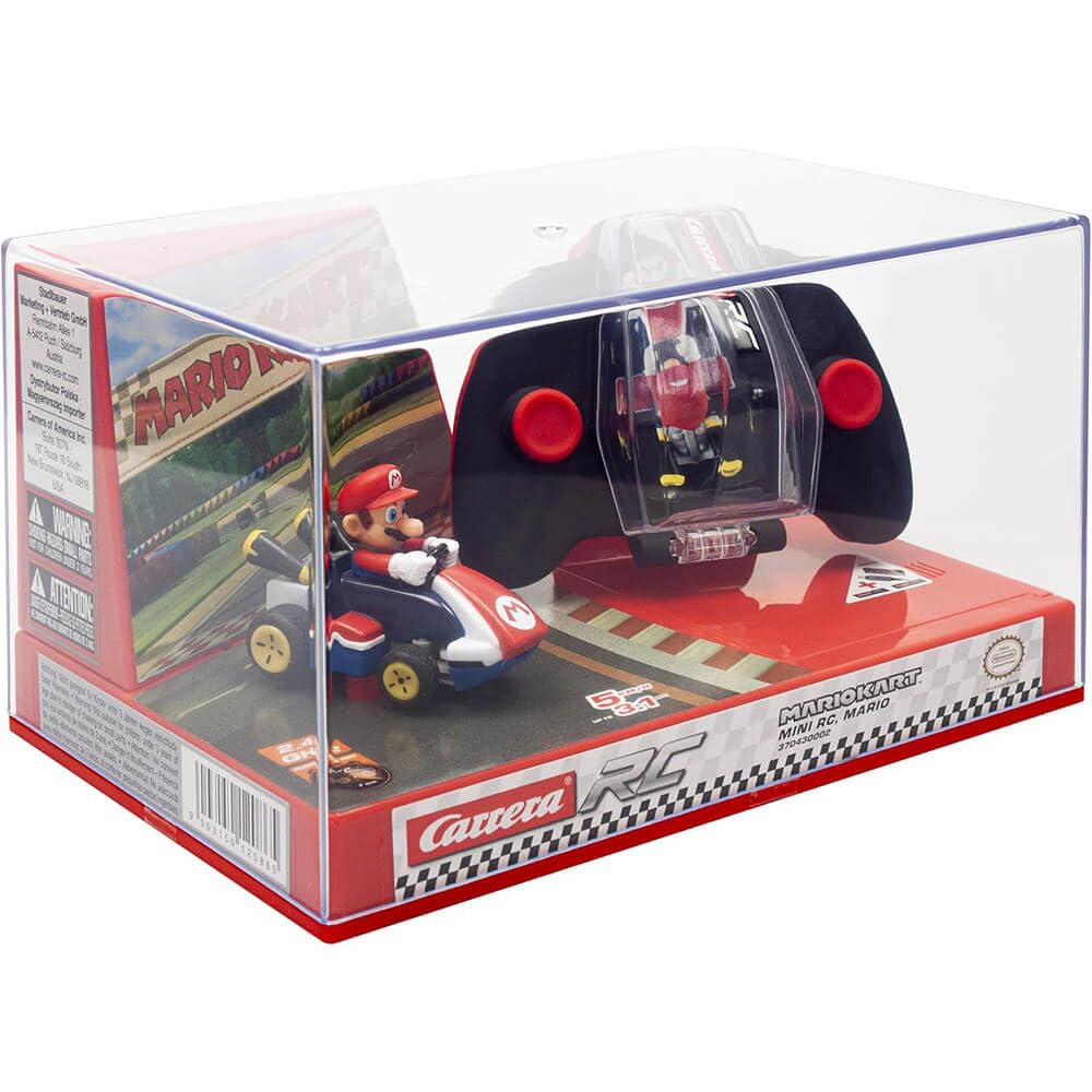 Carrera RC Nintendo Mario Kart 2.4 GHz Mini Collectible Radio Remote Control Toy Car Vehicle - Peach | Official Licensed Mario Miniature Collectible Toy RC Car for Kids 6+, Ready To Run, Rechargeable Battery, Radio RC Racing