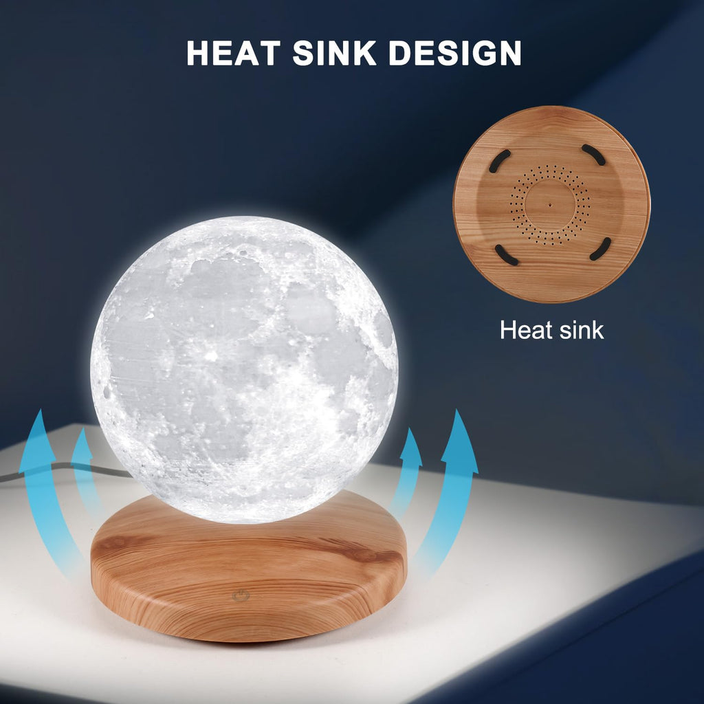 GROPINFLY Levitating Moon Lamp – 18 Colors & Multicolor