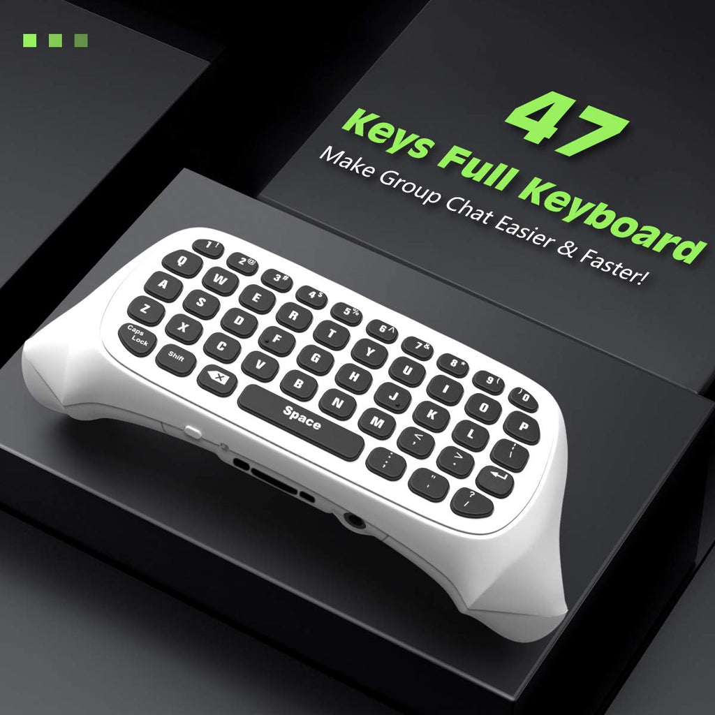 TiMOVO Green Backlight Keyboard for Xbox One, Xbox Series X/S,Wireless Chatpad Message KeyPad with Headset & Audio Jack,Mini Game Keyboard Fit Xbox One/One S/One Elite/2, 2.4G Receiver Included, Black - Flex Gamingproduct_type