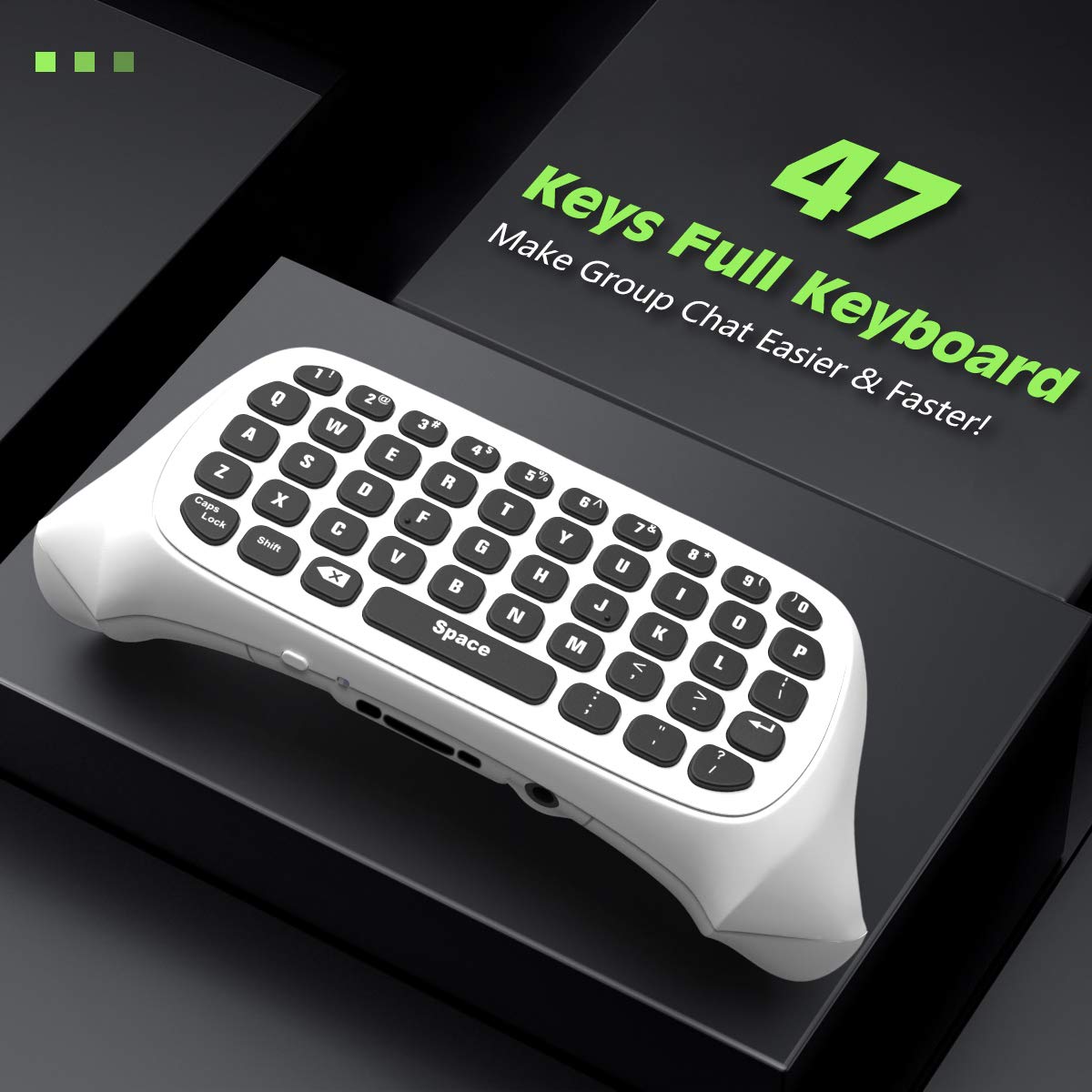 TiMOVO Green Backlight Keyboard for Xbox One, Xbox Series X/S,Wireless Chatpad Message KeyPad with Headset & Audio Jack,Mini Game Keyboard Fit Xbox One/One S/One Elite/2, 2.4G Receiver Included, Black - Flex Gamingproduct_type