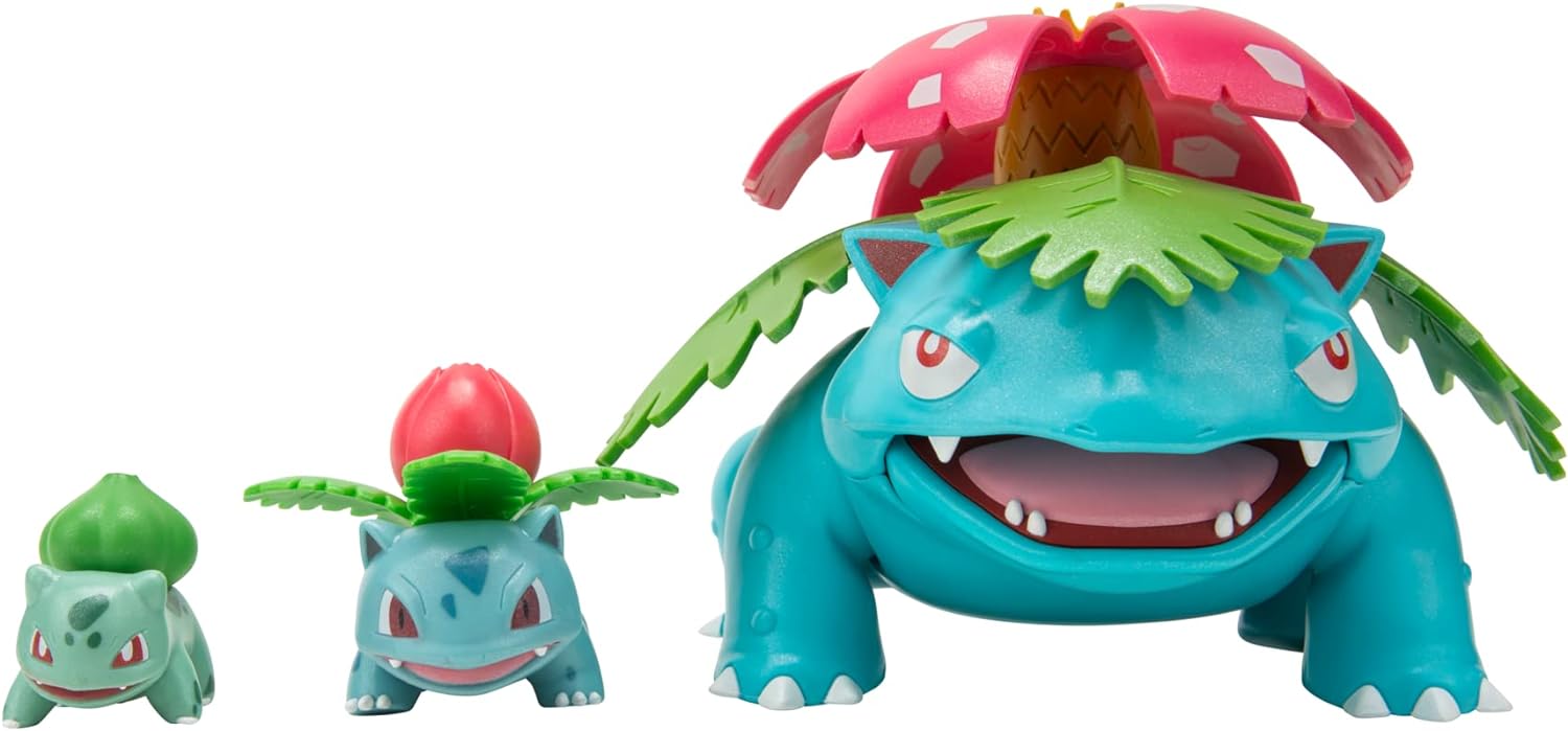 Pokémon Select Evolution 3 Pack - Features 2-Inch Bulbasaur, 3-Inch Ivysaur and 12-Inch Venusaur Battle Figures