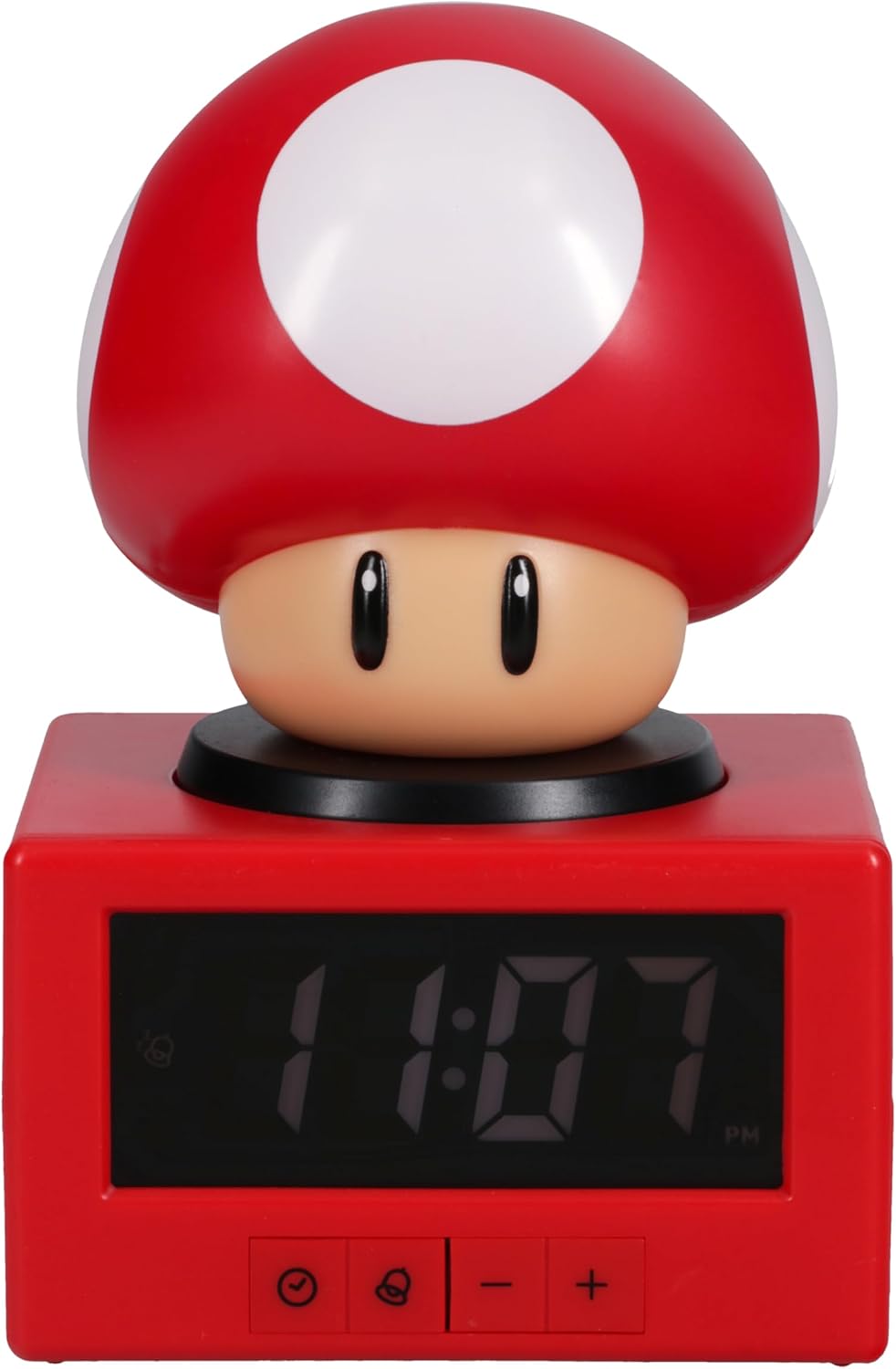 Paladone Super Mario Super Mushroom Alarm Clock with Night Light – Digital Clock, Tap Snooze, 16cm Tall, Official Nintendo Merchandise - Flex Gamingproduct_type