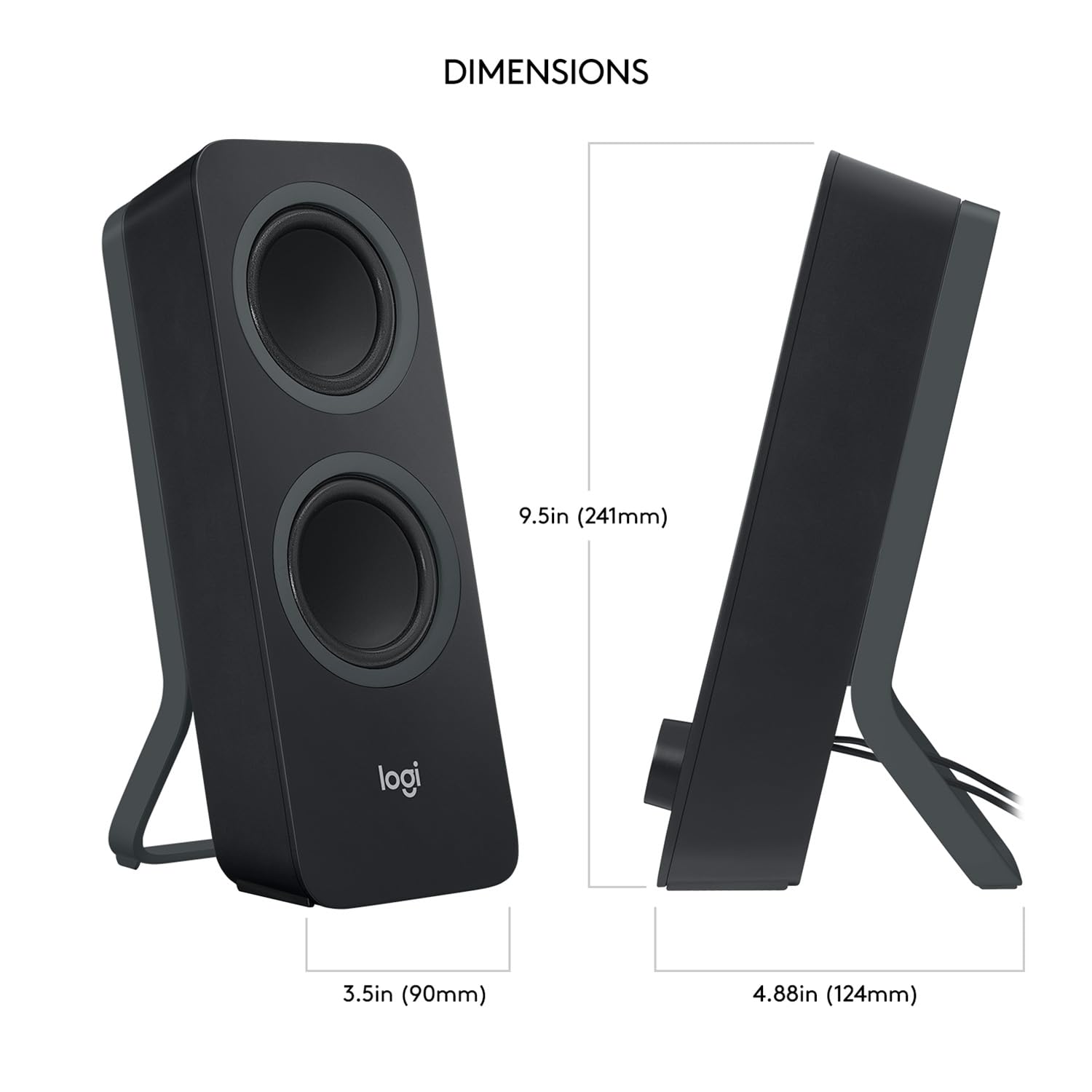 Logitech Z207 2.0 Stereo Computer Speakers with Bluetooth | 10 Watts peak power, active drivers with passive radiators, 3.5 mm input and headphone jack, ideal for PC setups