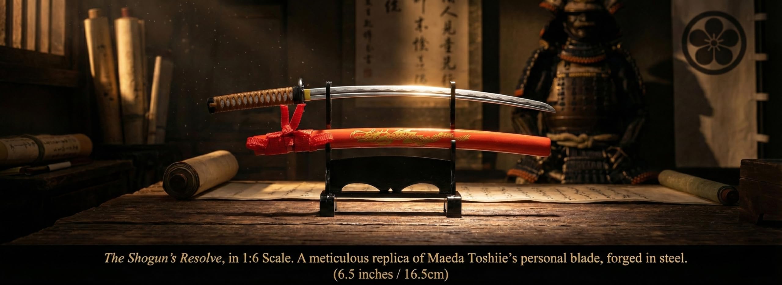 MEISTER JAPAN Samurai Figure Yamamoto Kansuke 8.3" w/Katana & Case | 1:10 scale armor honoring the Takeda strategist, with stand, flag & kakedai stand; dust-proof, gift for history fans - Flex Gamingproduct_type