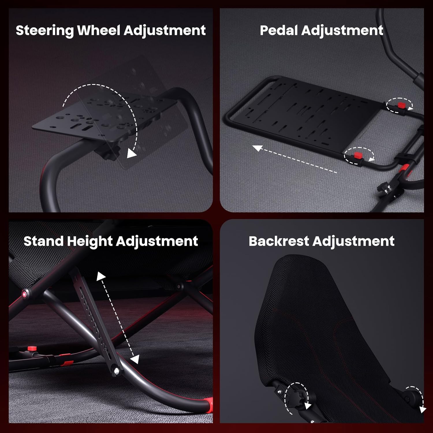 RACGTING Racing Simulator Cockpit for G29/G920/G923, Foldable & Adjustable Racing Seat for Thrustmaster T300RS/248/T-GT II, Fanatec CSL DD/GT DD Pro/ClubSport DD/DD+, MOZA R5, SIMAGIC Alpha Mini - Flex Gamingproduct_type