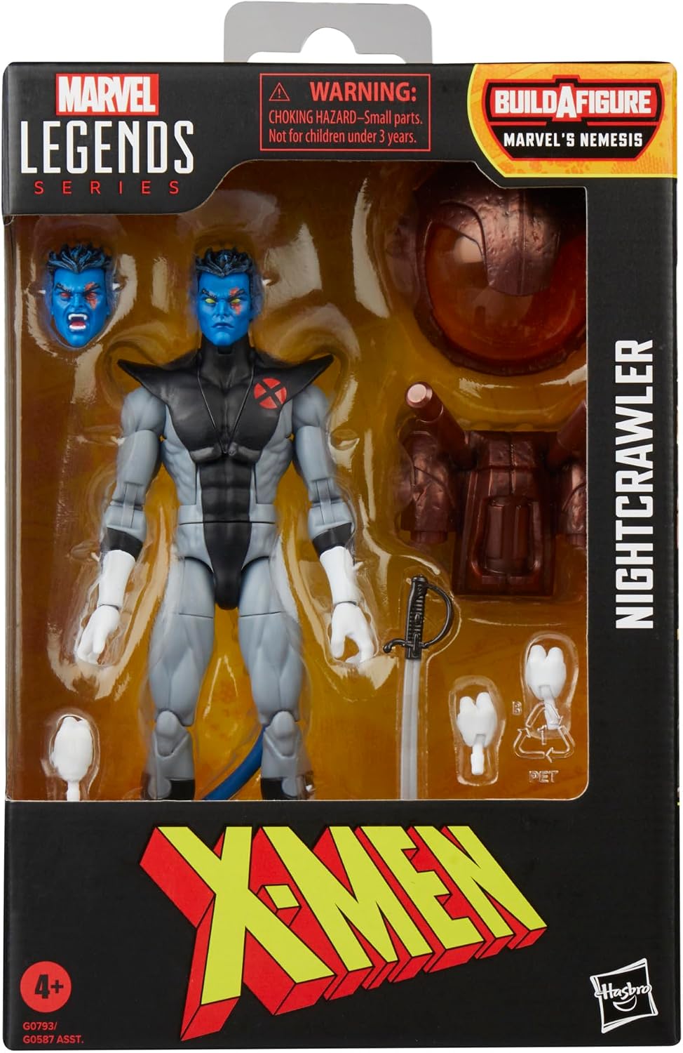 Marvel Legends Series Nightcrawler, X-Men Comics Collectible 6-Inch Scale Action Figure | Marvel Legends X-Men 6 Inch Action Figure BAF Nemesis - X-Force Nightcrawler