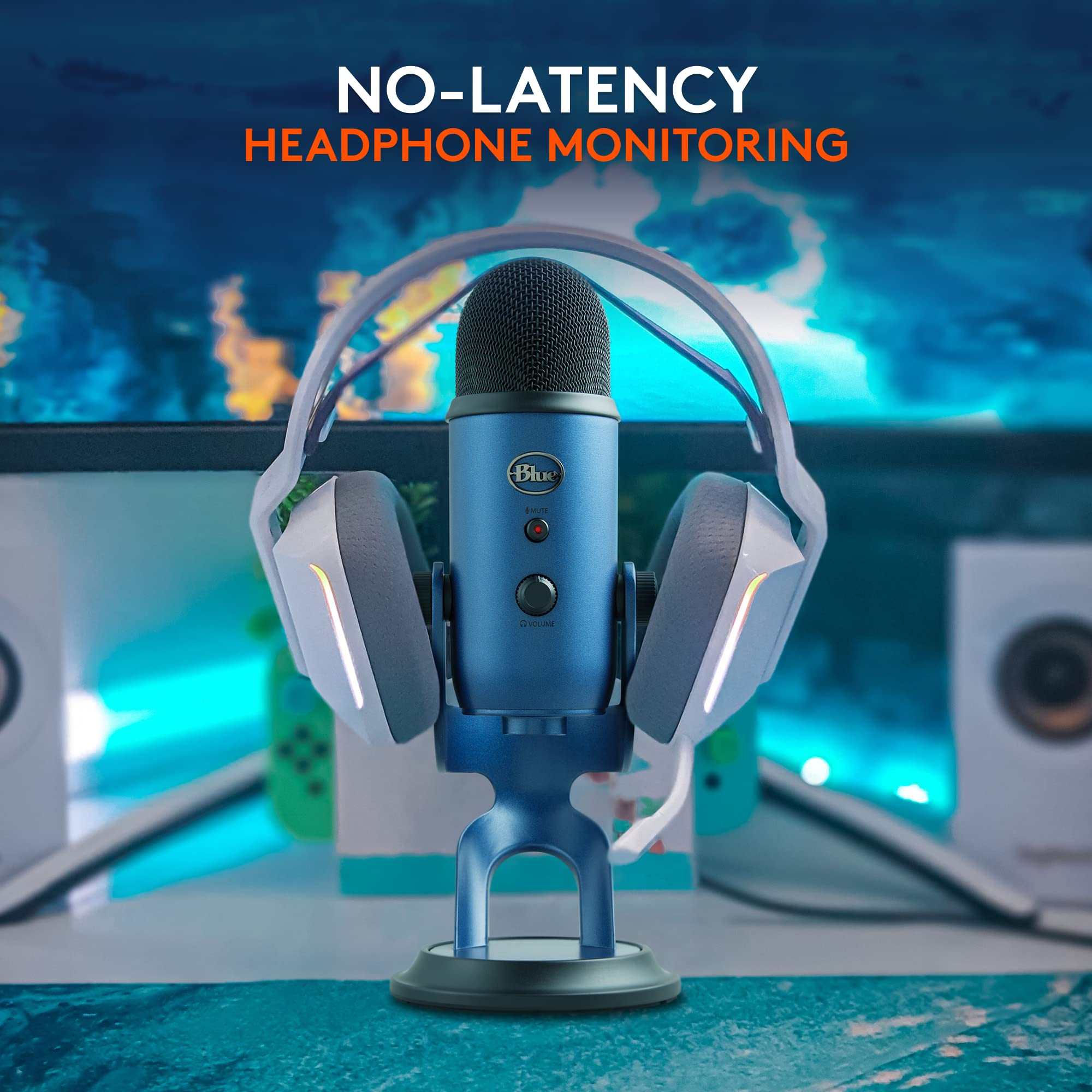 Logitech Creators Blue Yeti USB Microphone for PC, Mac, Gaming, Recording, Streaming, Podcasting, Studio and Computer Condenser Mic with Blue VO!CE effects, 4 Pickup Patterns, Plug and Play - Blackout | VO!CE effects, 4 pickup patterns, plug-and-play oper
