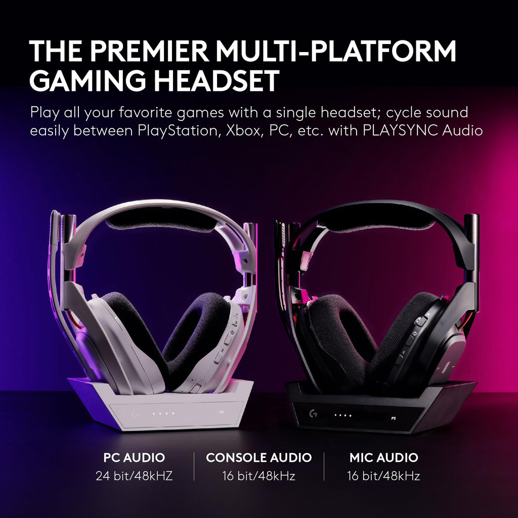 Logitech G Astro A50 X Multi-Platform Wireless Gaming Headset + Base Station for PS5/Xbox/PC: PLAYSYNC Video & Audio Switcher, HDMI 2.1 4K 120Hz VRR, <24bit/48kHz, 24hr Battery, 2.4GHz & BT - Black - Flex Gamingproduct_type