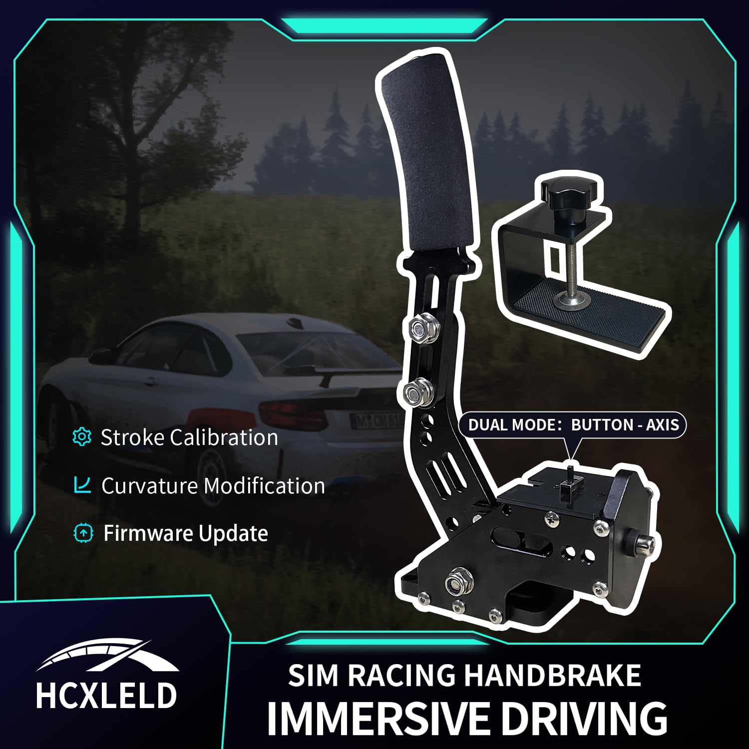 HCXLELD Sim Racing Handbrake, G29 G923 T300 Racing Wheel Compatible with PS4/PS5, G920 G923 TX Racing Wheel Compatible with XBOX Series X/S, XBOX One, and included table clamp - Flex Gamingproduct_type