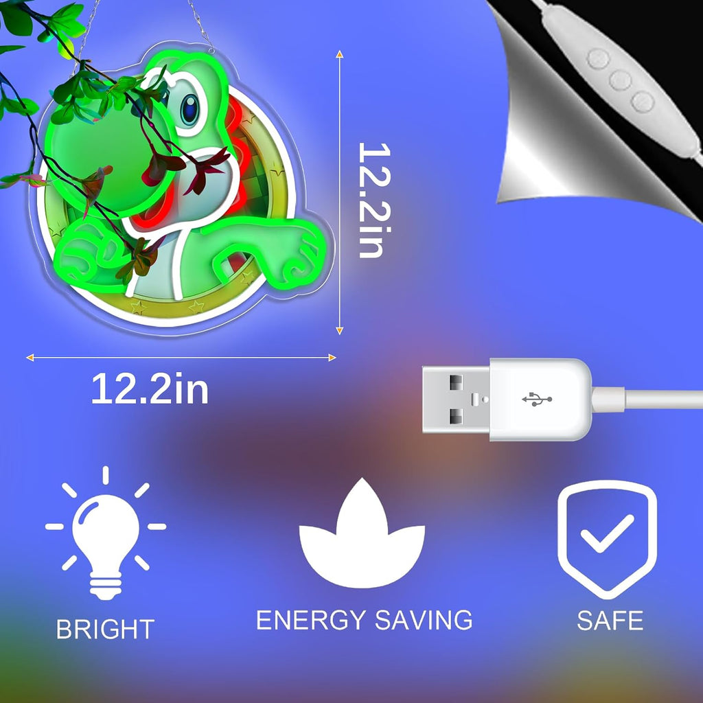 RUIDU Green Dinosaur LED Neon Sign