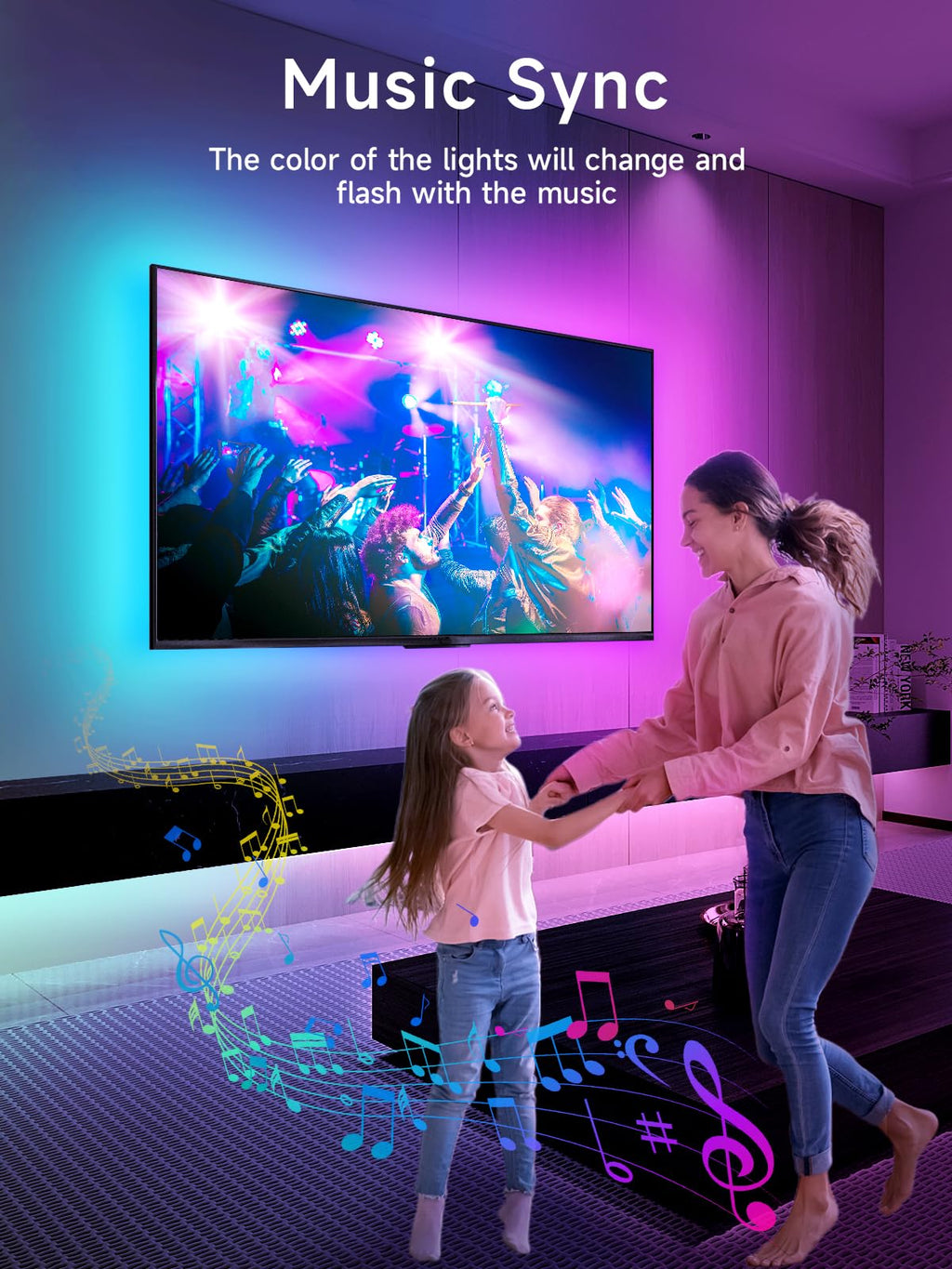 KANTUTOE LED Lights for TV, 19.68ft LED Backlights for 65-80in TV, RGB TV Backlight with Music Sync Bluetooth APP and Remote Control TV Lights Strip USB Powered LED Lights for Bedroom, Gaming - Flex Gamingproduct_type
