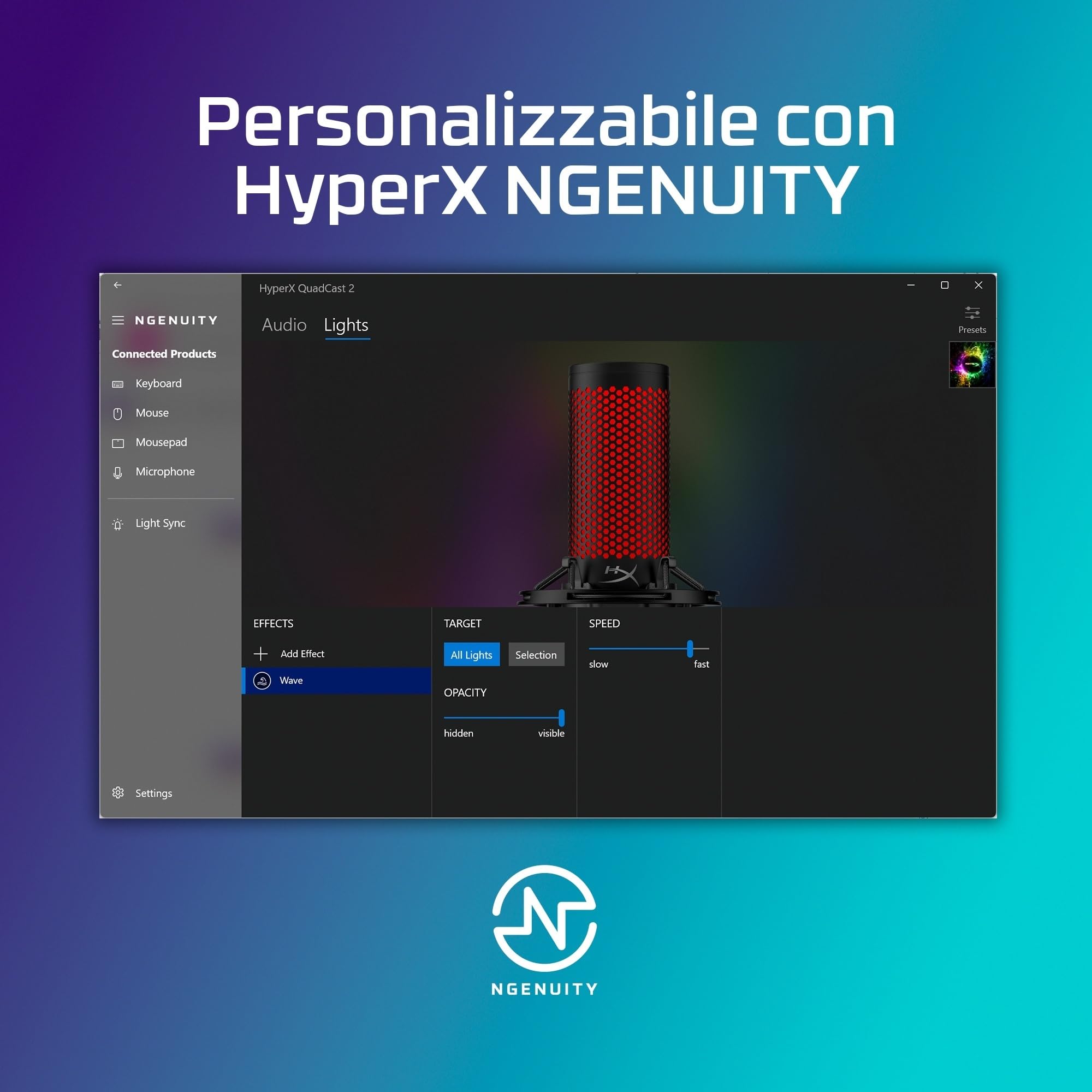 HyperX Quadcast 2 Frost – USB Microphone for Gaming, Streaming and Podcasting, with On-Board Controls, LED Lighting, Removable Shock Mount