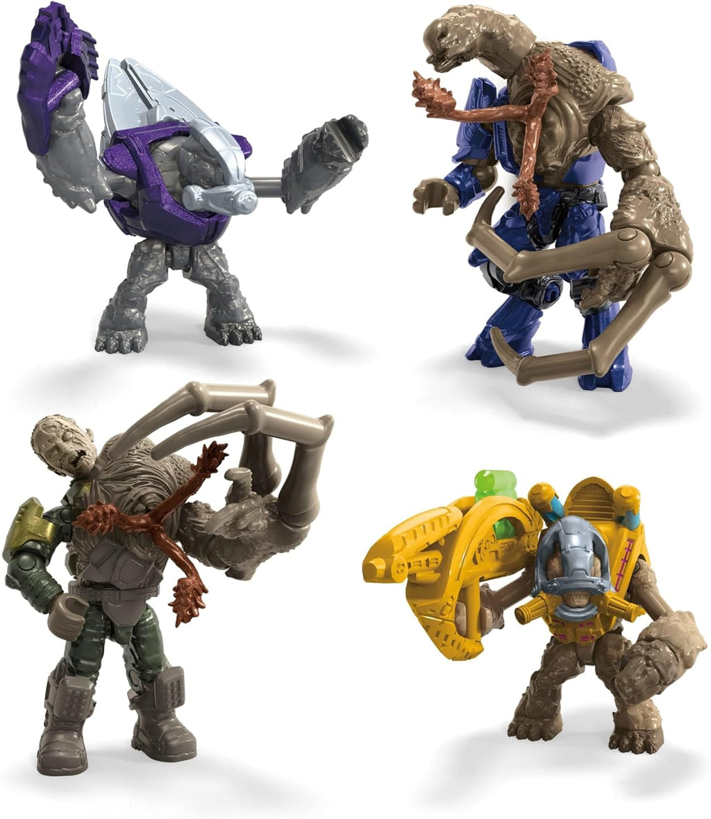 MEGA HALO Action Figures Building Toys Set, Character Pack with 339 Pieces, Poseable Articulation, 2 Inches Tall, Kids or Adult Collectible