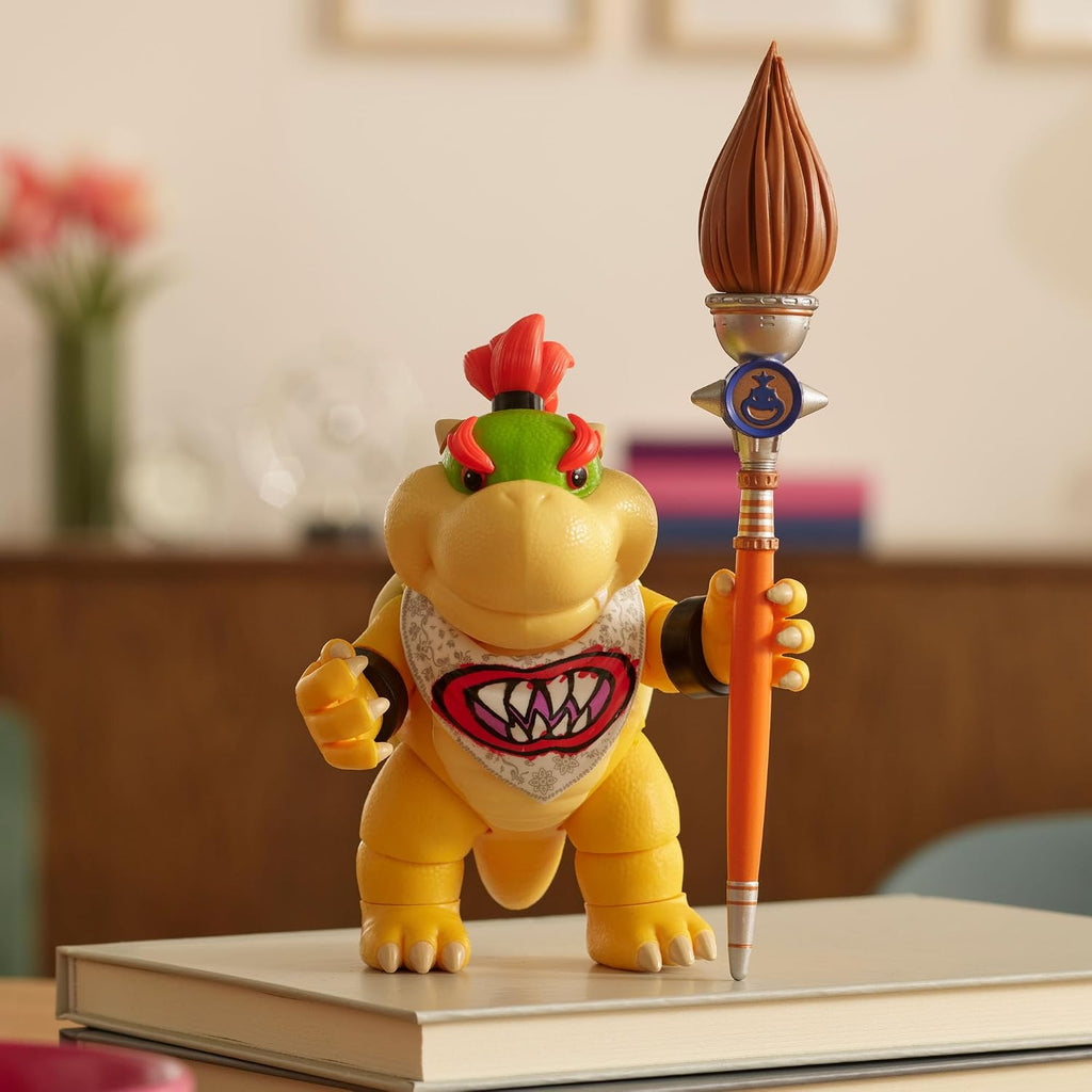 The Super Mario Galaxy Movie 5” Action Figures Series 1 – Bowser Jr. Figure with Paint Brush Accessory - Premium Details and 17 Points of Articulation