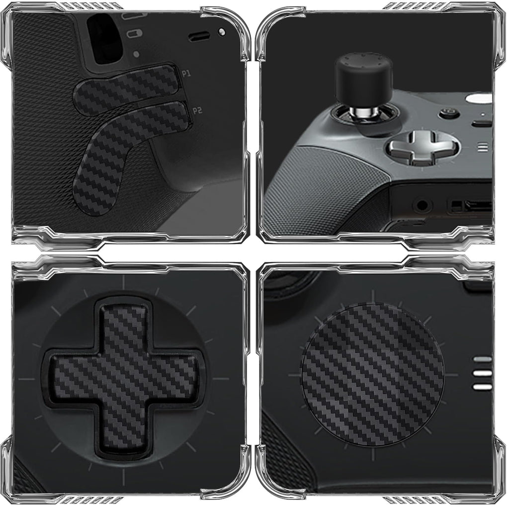 CHARM FOCUS 16-in-1 Metal Thumbsticks Replacement Kits for Xbox Elite Series 2, Xbox Elite 2 Controller Accessories, Includes Magnetic Joysticks, Paddles, Silicone Caps, D-Pads, 1 Tool (Volcano Red) - Flex Gamingproduct_type