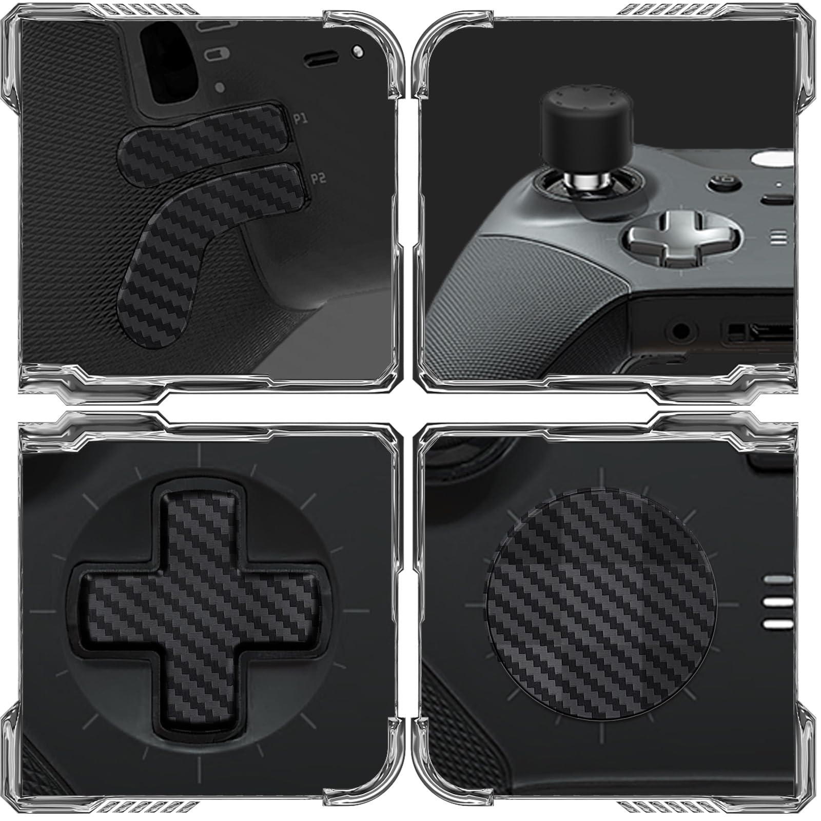 CHARM FOCUS 16-in-1 Metal Thumbsticks Replacement Kits for Xbox Elite Series 2, Xbox Elite 2 Controller Accessories, Includes Magnetic Joysticks, Paddles, Silicone Caps, D-Pads, 1 Tool (Volcano Red) - Flex Gamingproduct_type