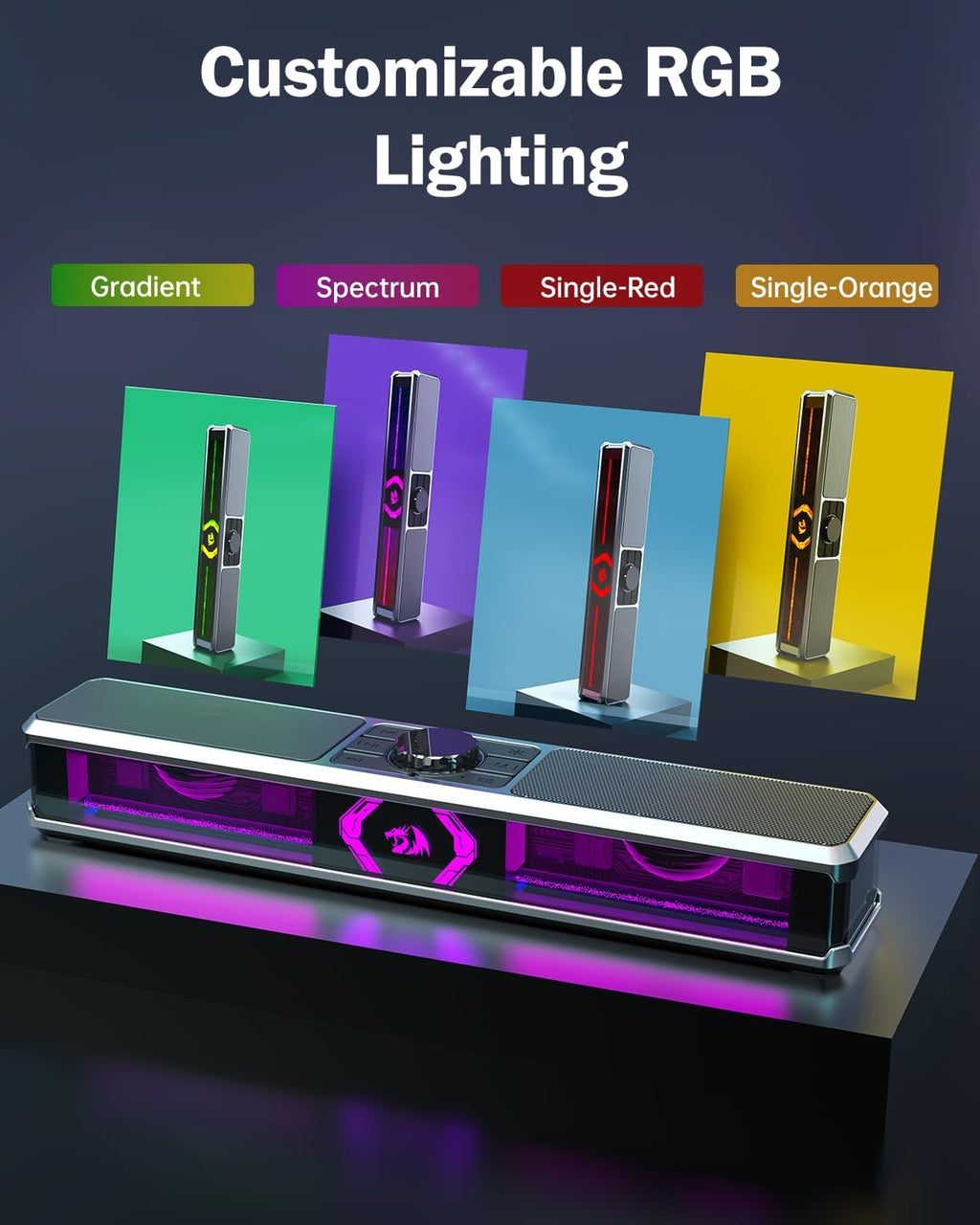 Redragon GS524 Stereo Desktop Soundbar with Bluetooth & RGB