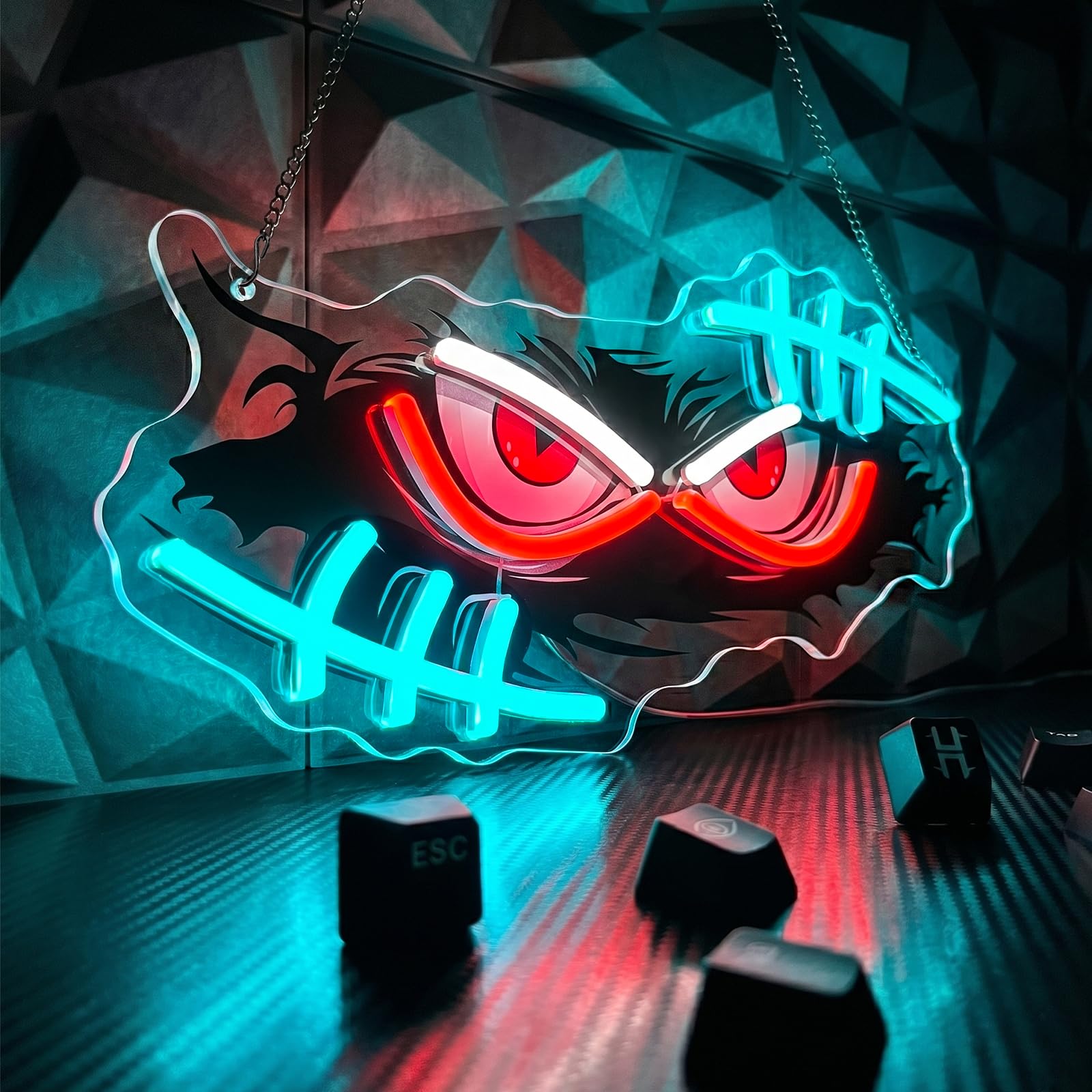 Gamer Mode Neon Sign for Gaming Room Decor, USB Powered LED Wall Light with Dimmer, Cool Gamer Setup Accessories for Bedroom, Streamer Background, Teen Boy Game Room, Man Cave