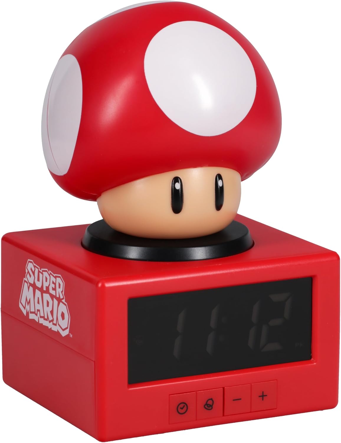 Paladone Super Mario Super Mushroom Alarm Clock with Night Light – Digital Clock, Tap Snooze, 16cm Tall, Official Nintendo Merchandise - Flex Gamingproduct_type
