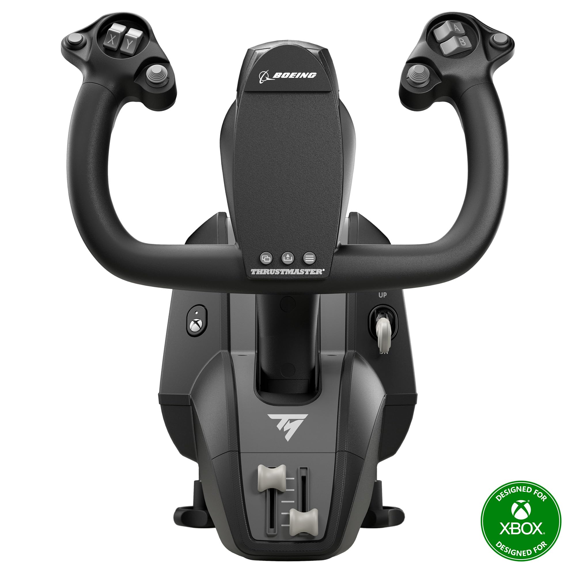 Thrustmaster TCA Yoke Boeing Edition Flight Sim Controller - XBOX & PC | 787 Dreamliner 1:1 replica, pendular motion, 8.3-in travel, all-metal build, 18 action buttons, adjustable spring tension - Flex Gamingproduct_type