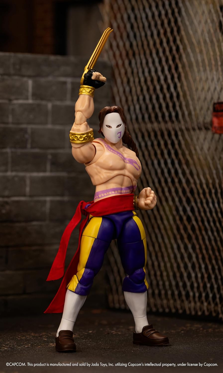 Jada Toys Street Fighter Vega figurine (15 cm) - movable collector's and action figure from Street Fighter 2: The Final Challengers, with alternative head, hands and accessories, for 13 years