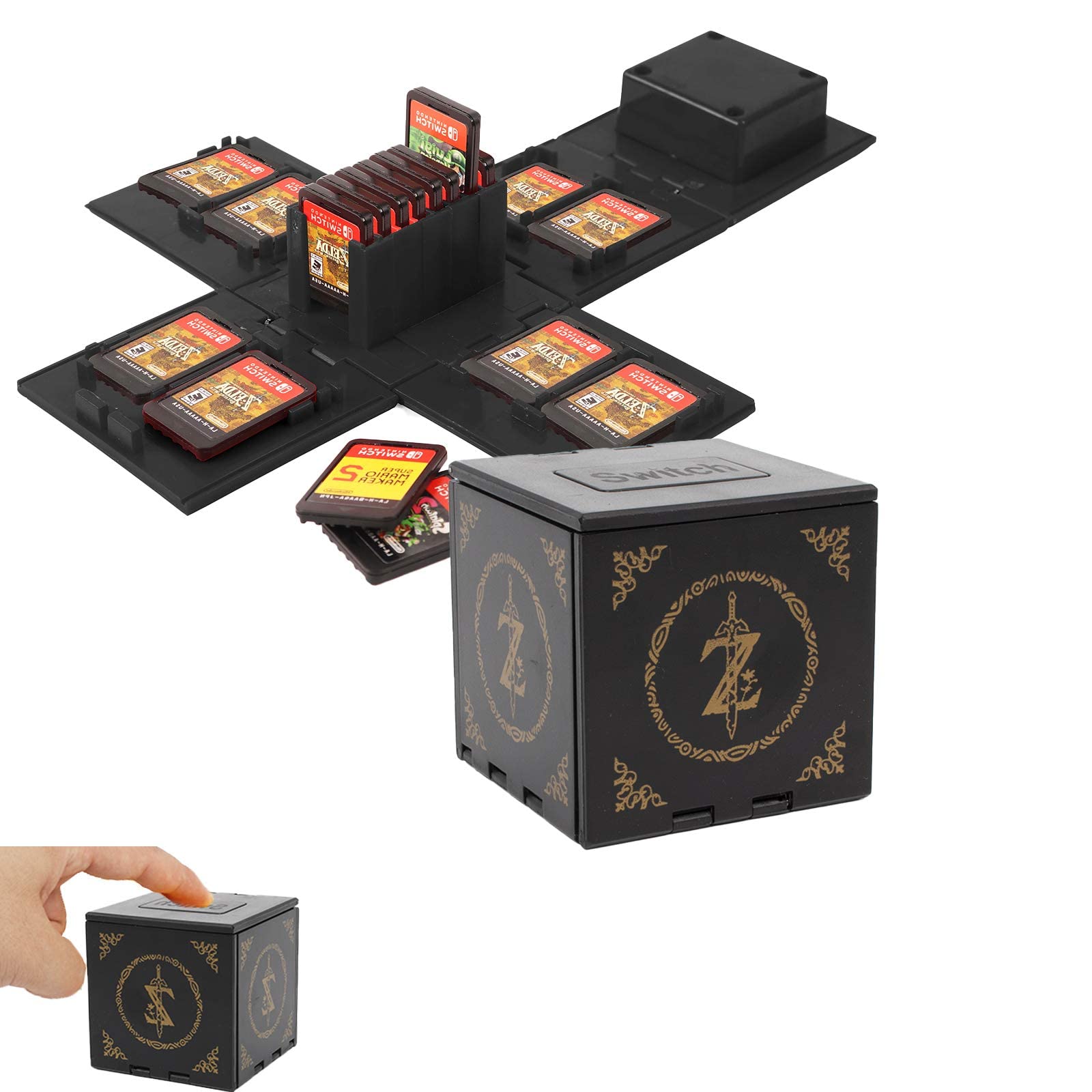 Game Card Holder for Nintendo Switch - 16 Game Card Case Storage Cube, Portable Organizer for Switch Lite - Flex Gamingproduct_type
