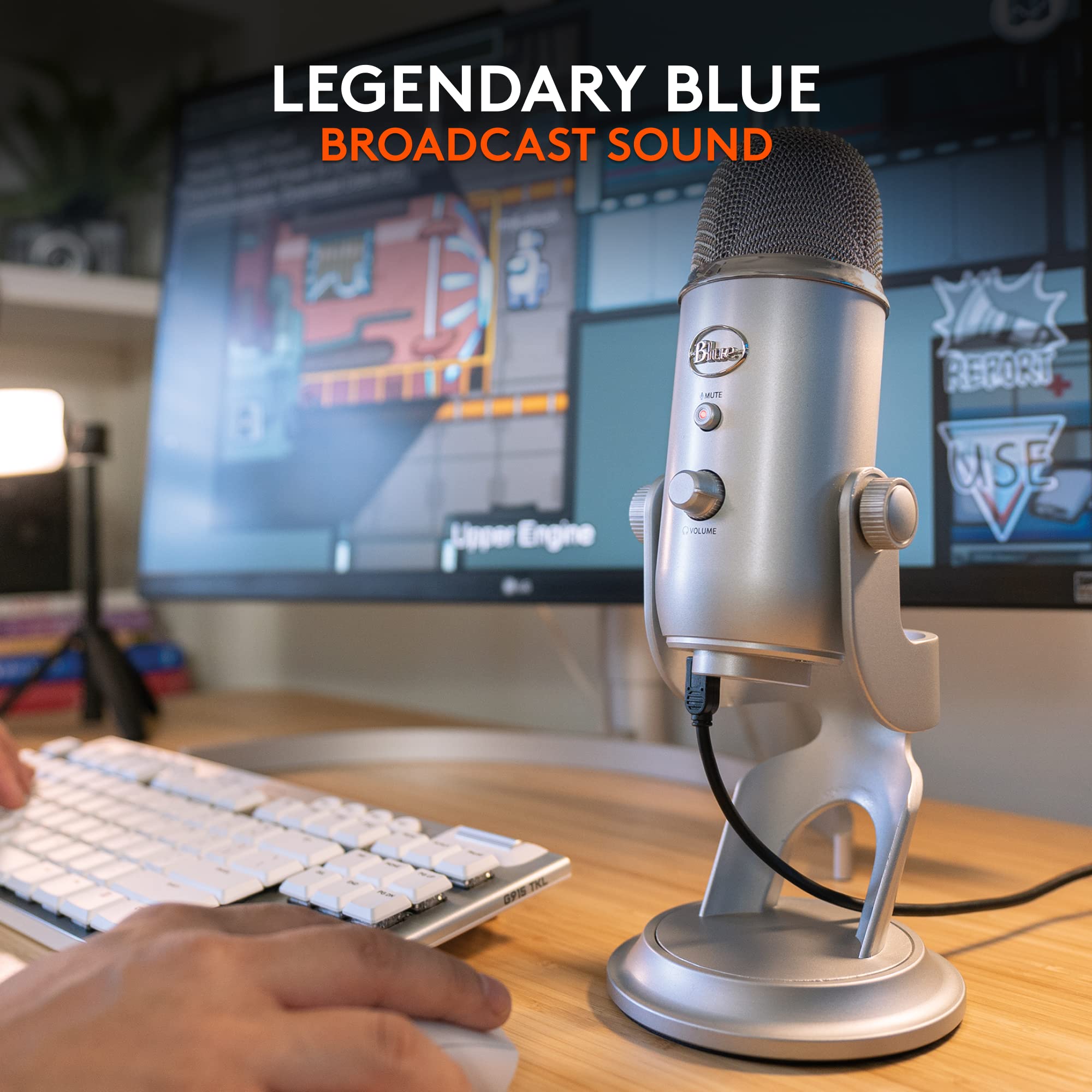 Logitech Creators Blue Yeti USB Microphone for PC, Mac, Gaming, Recording, Streaming, Podcasting, Studio and Computer Condenser Mic with Blue VO!CE effects, 4 Pickup Patterns, Plug and Play - Blackout | VO!CE effects, 4 pickup patterns, plug-and-play oper