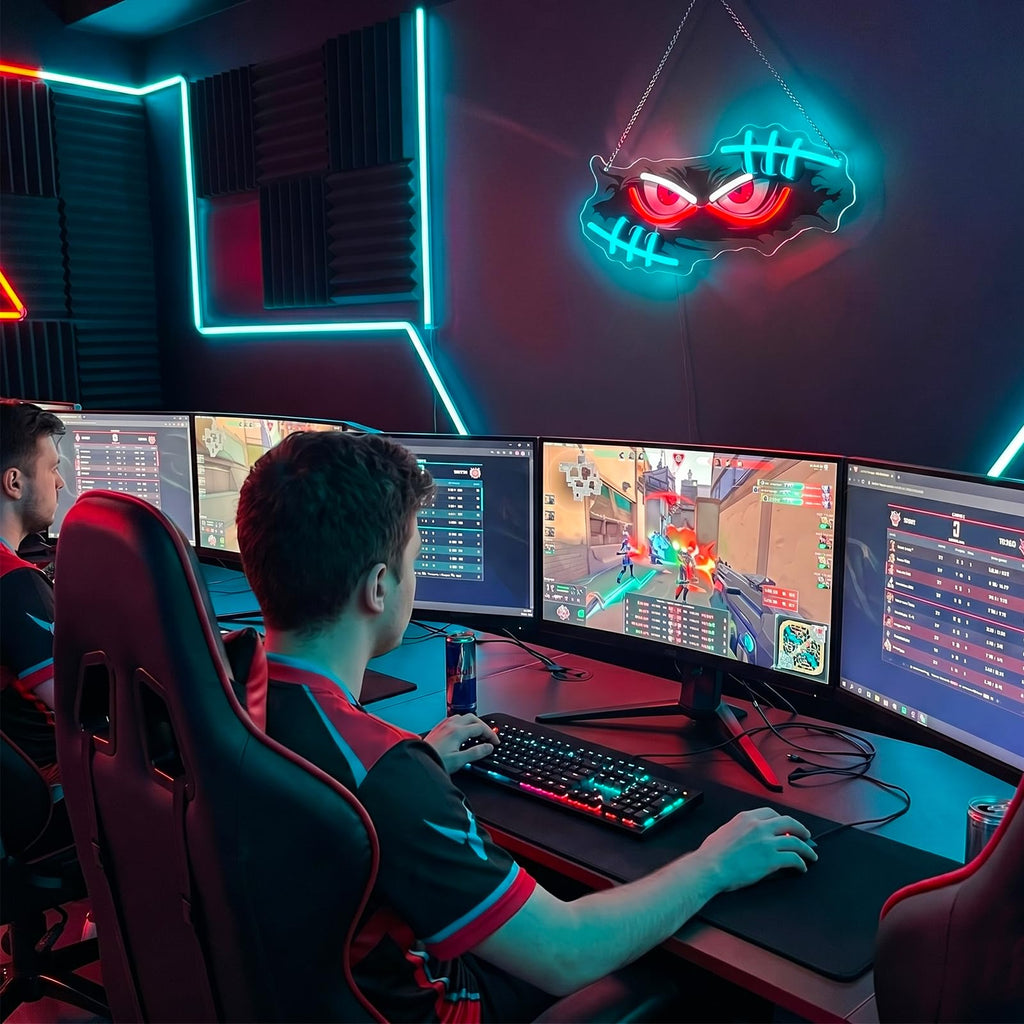 Gamer Mode Neon Sign for Gaming Room Decor, USB Powered LED Wall Light with Dimmer, Cool Gamer Setup Accessories for Bedroom, Streamer Background, Teen Boy Game Room, Man Cave