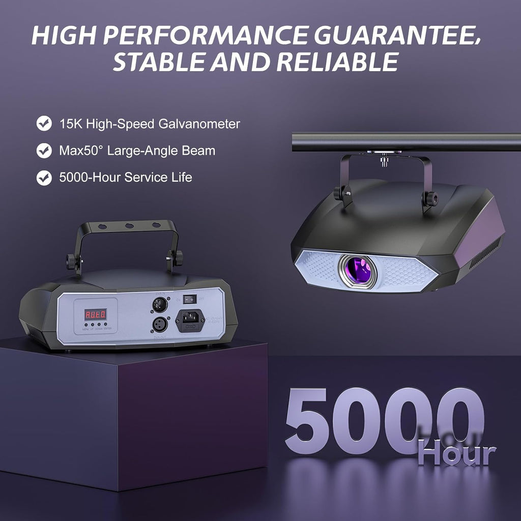 DJ Laser Light for Party,3D Animation Laser Machine,Multiple Control Functions,Support Manual Graffiti, Text Playback, and Personalized Programming,Suitable for DJ Parties, KTV Bars and Events