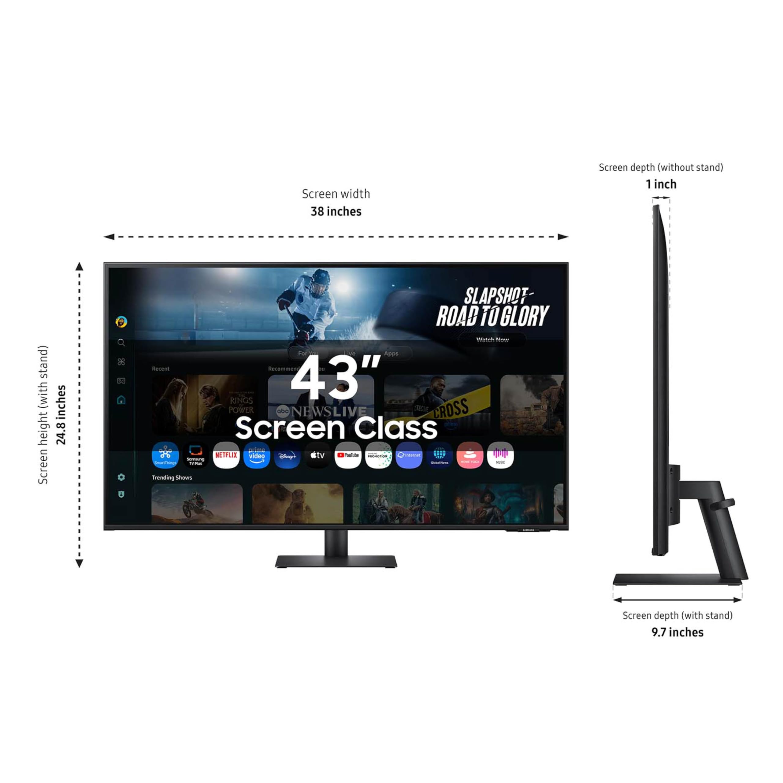 Samsung 43” Smart Monitor M7 (M70F) 4K UHD Display, Samsung Vision AI, Smart TV Apps, Gaming Hub, USB-C, HDMI and USB-A, Black, LS43FM702UNXZA, 2025 - Flex Gamingproduct_type