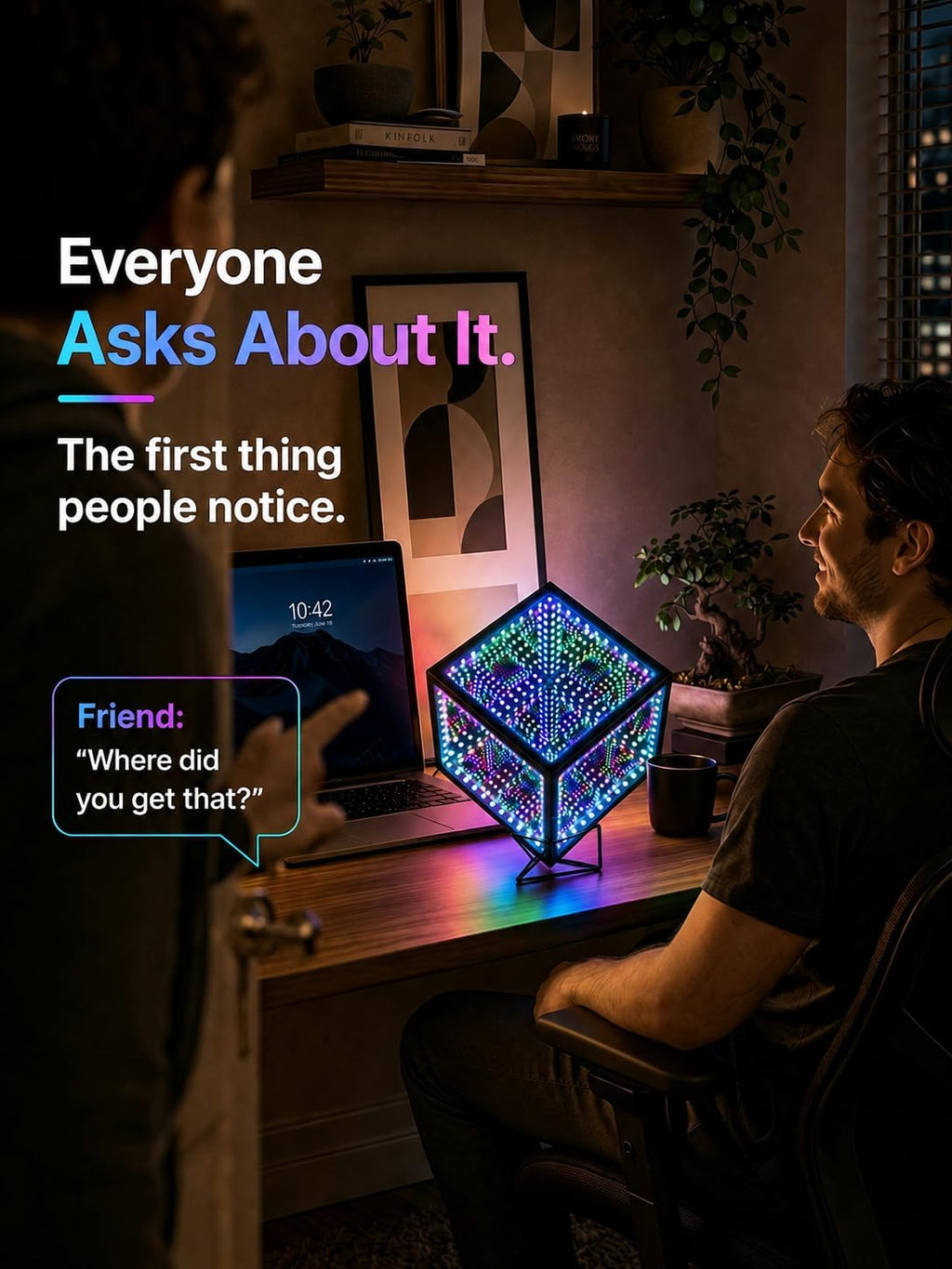 Heepulor Infinity Mirror Hyper Cube LED Lamp – 4 Sizes