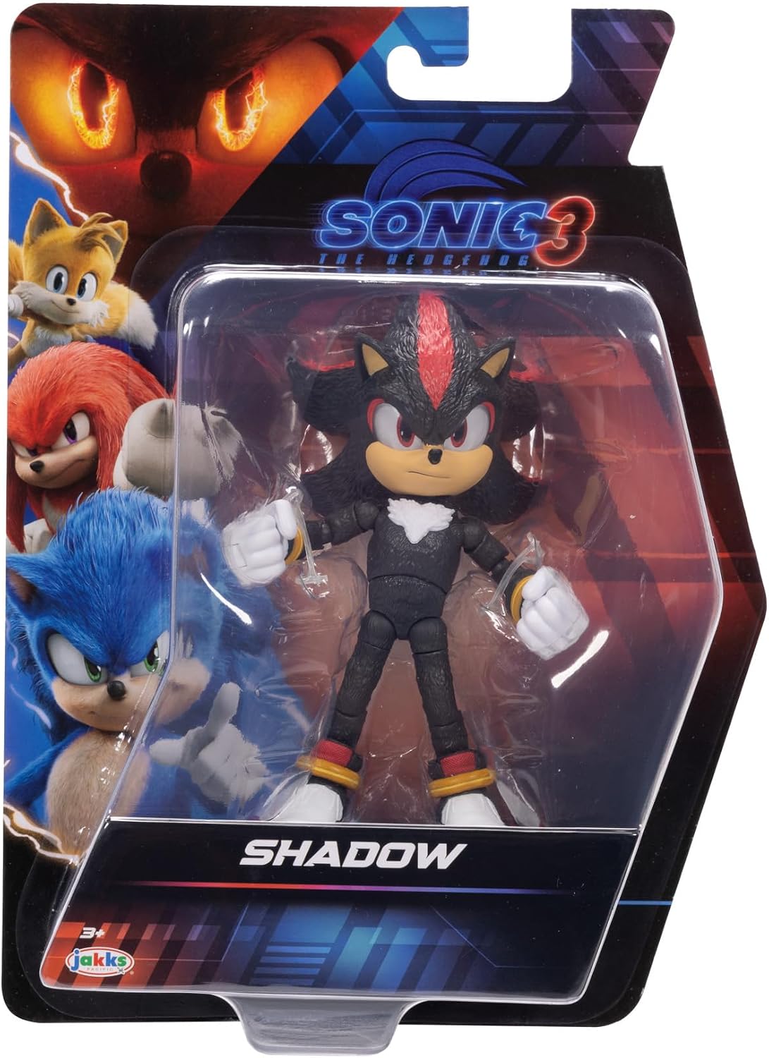 Sonic The Hedgehog – 5-Inch Shadow Action Figure – 20+ Points of Articulation – Official Collector Toy – Boys & Girls Ages 3+ | Sonic The Hedgehog Movie 5 Inch Action Figure Wave 1 - Shadow (Closed Mouth)