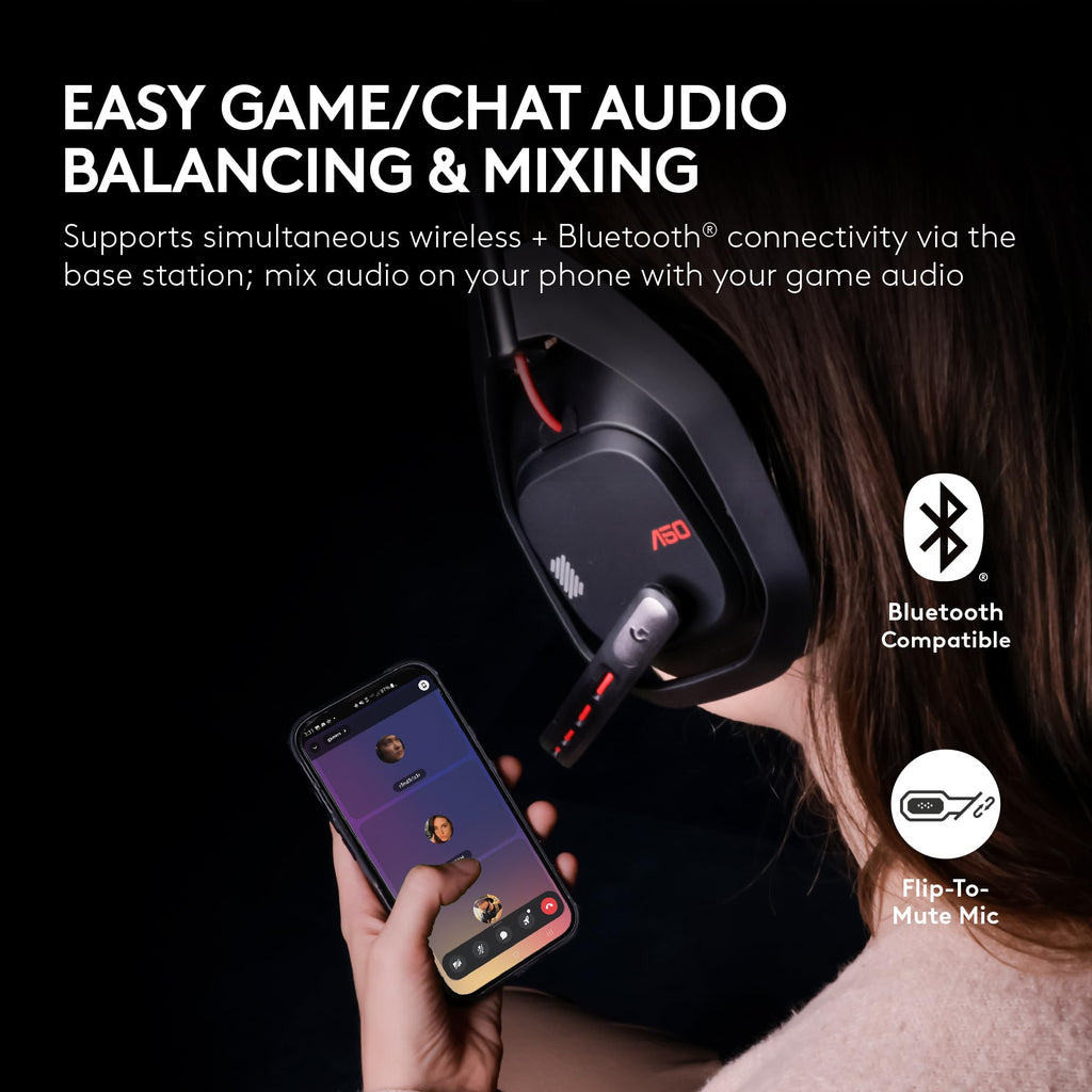 Logitech G Astro A50 X Multi-Platform Wireless Gaming Headset + Base Station for PS5/Xbox/PC: PLAYSYNC Video & Audio Switcher, HDMI 2.1 4K 120Hz VRR, <24bit/48kHz, 24hr Battery, 2.4GHz & BT - Black - Flex Gamingproduct_type