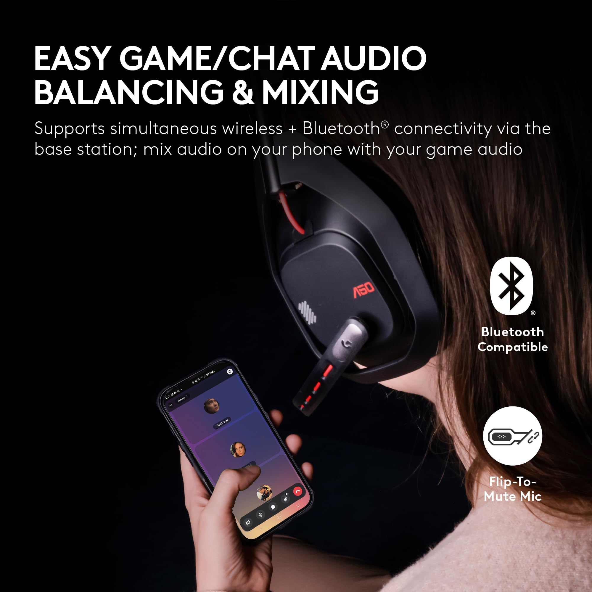 Logitech G Astro A50 X Multi-Platform Wireless Gaming Headset + Base Station for PS5/Xbox/PC: PLAYSYNC Video & Audio Switcher, HDMI 2.1 4K 120Hz VRR, <24bit/48kHz, 24hr Battery, 2.4GHz & BT - Black - Flex Gamingproduct_type