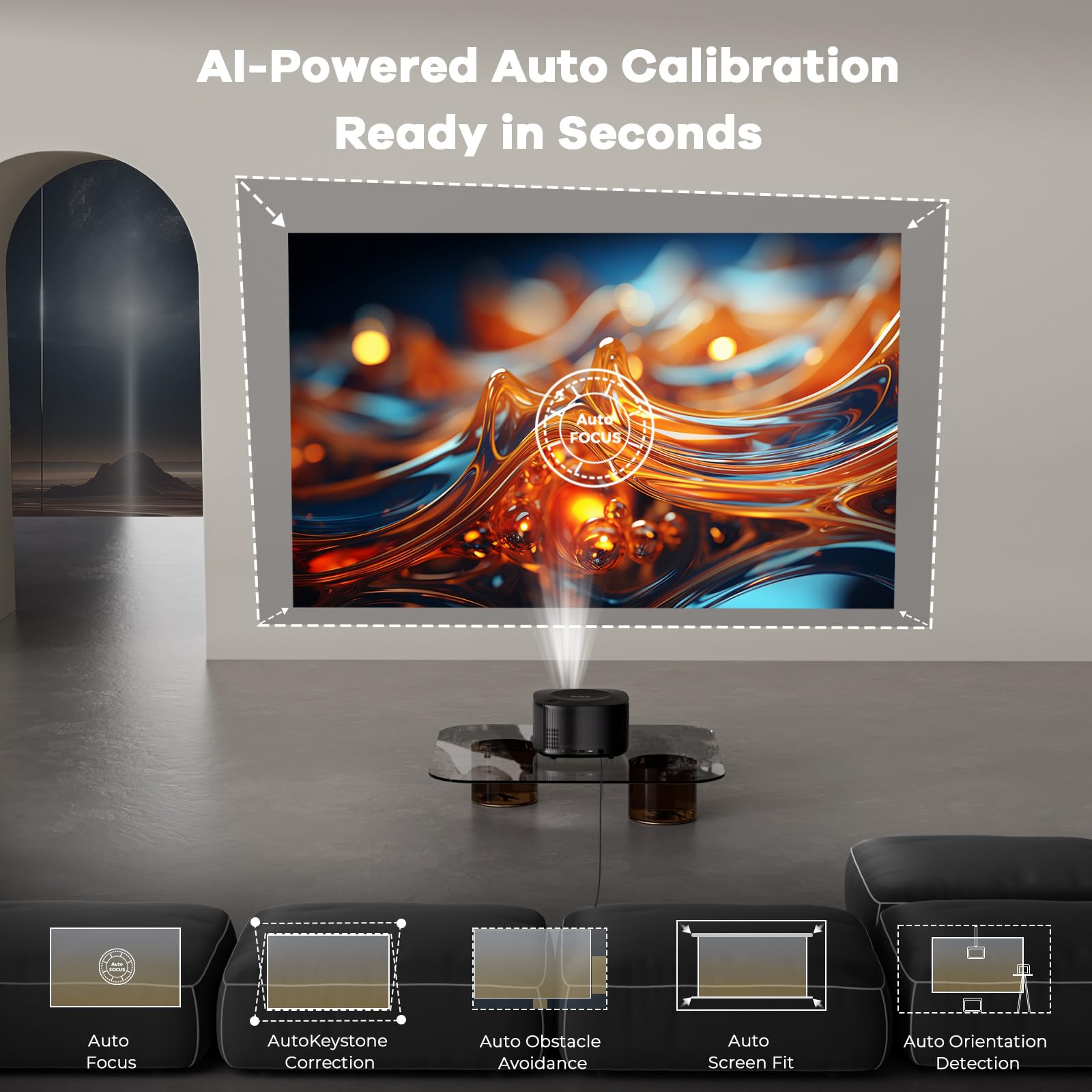 Outdoor-Projector-4K with WiFi and Bluetooth:[3500 Bright/60W Dolby Audio/Official Licensed Apps],Smart-Projector with AI Auto Focus,ONOAYO ONO5Pro 2.0 Movie Projector for Indoor/Outdoor 2026New - Flex Gamingproduct_type
