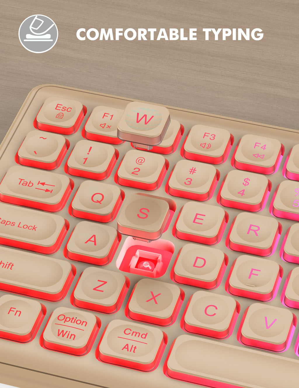 Wireless Keyboard and Mouse Combo, RGB Backlit, Rechargeable & Light Up Letters, Full-Size, Soft Typing, Sleep Mode, 2.4GHz Quiet Keyboard Set for Mac, Windows, Laptop, PC, Trueque KM42Pro (Black) - Flex Gamingproduct_type