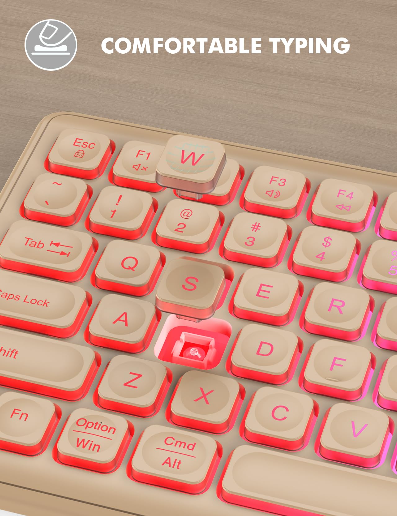 Wireless Keyboard and Mouse Combo, RGB Backlit, Rechargeable & Light Up Letters, Full-Size, Soft Typing, Sleep Mode, 2.4GHz Quiet Keyboard Set for Mac, Windows, Laptop, PC, Trueque KM42Pro (Black) - Flex Gamingproduct_type