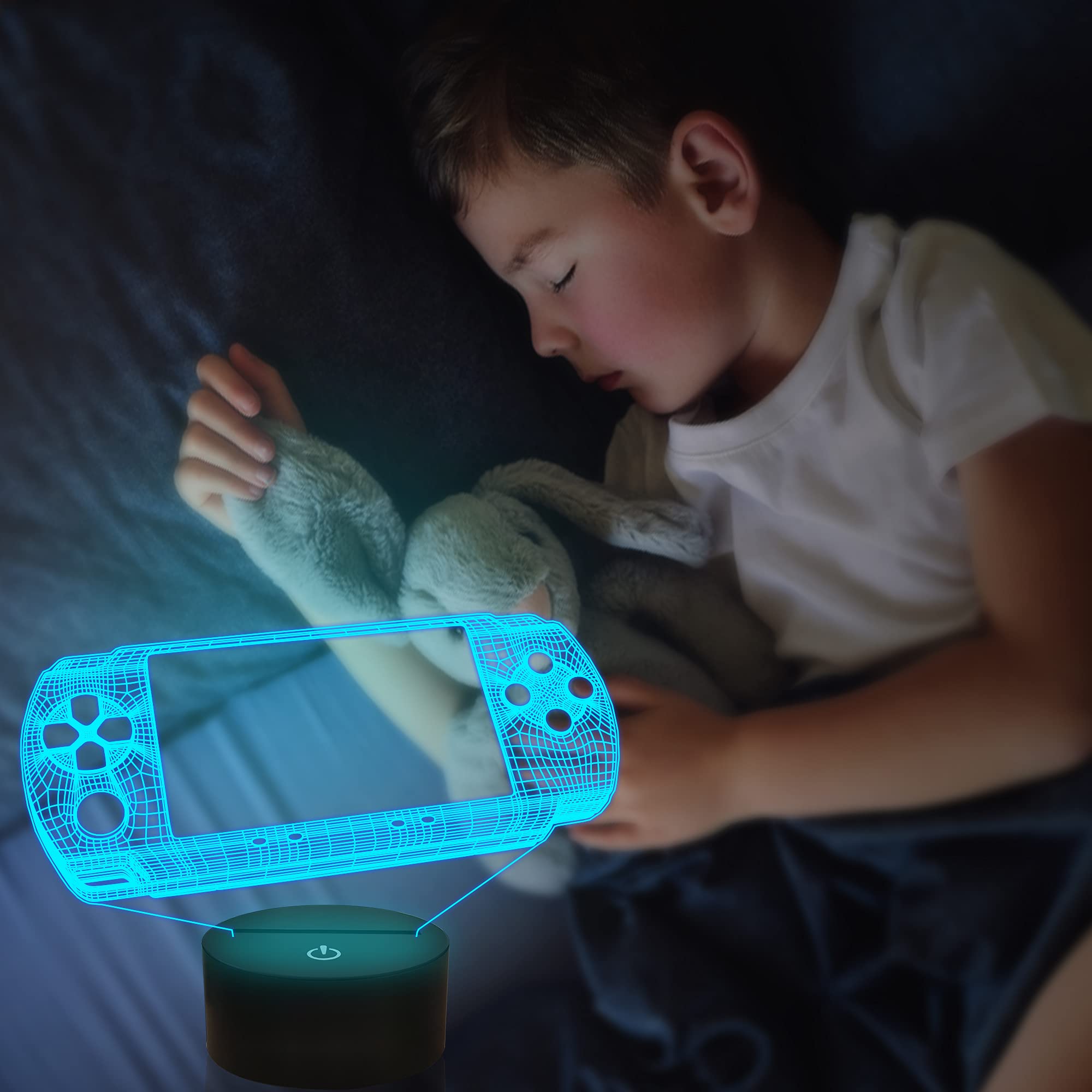 Attivolife Gamepad 3D Lamp, Hologram Illusion Controller Night Light for Kid, 16 Colors Changing & Remote Dimmer Control, Cool Boy Girl Video Gaming Room Accessories as Xmas Birthday Gift for Teen
