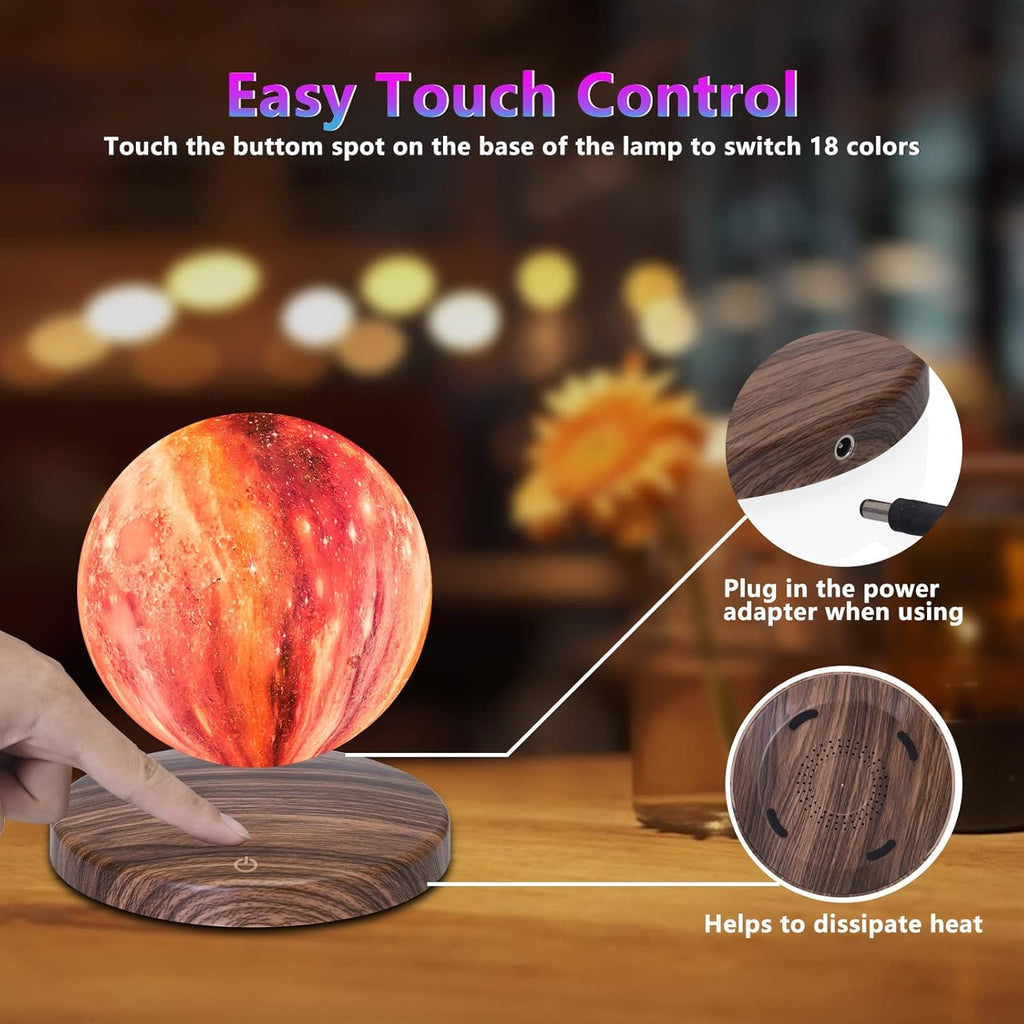 GROPINFLY Levitating Moon Lamp – 18 Colors & Multicolor