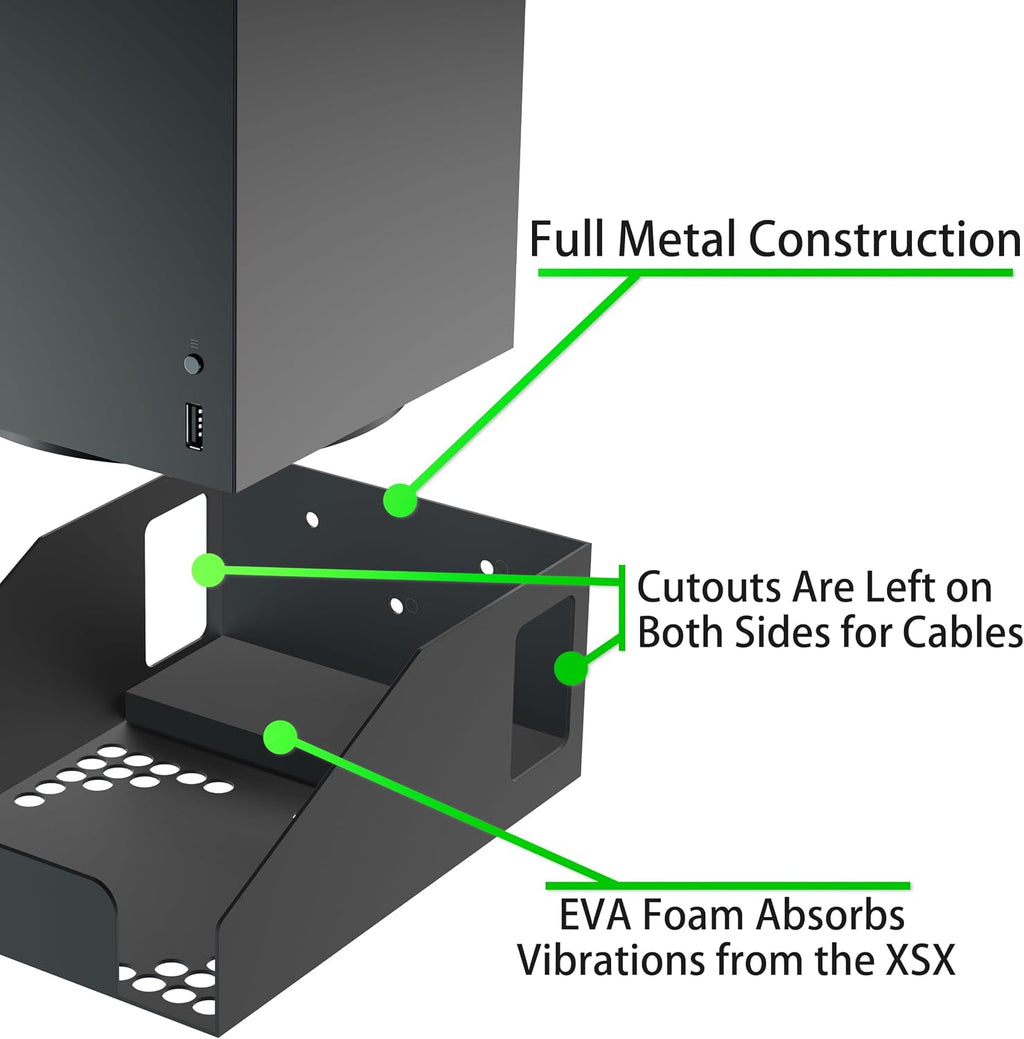 Funturbo Xbox Series X Wall Mount - Metal Wall Mount with Ventilation Design for Xbox Series X - Flex Gamingproduct_type