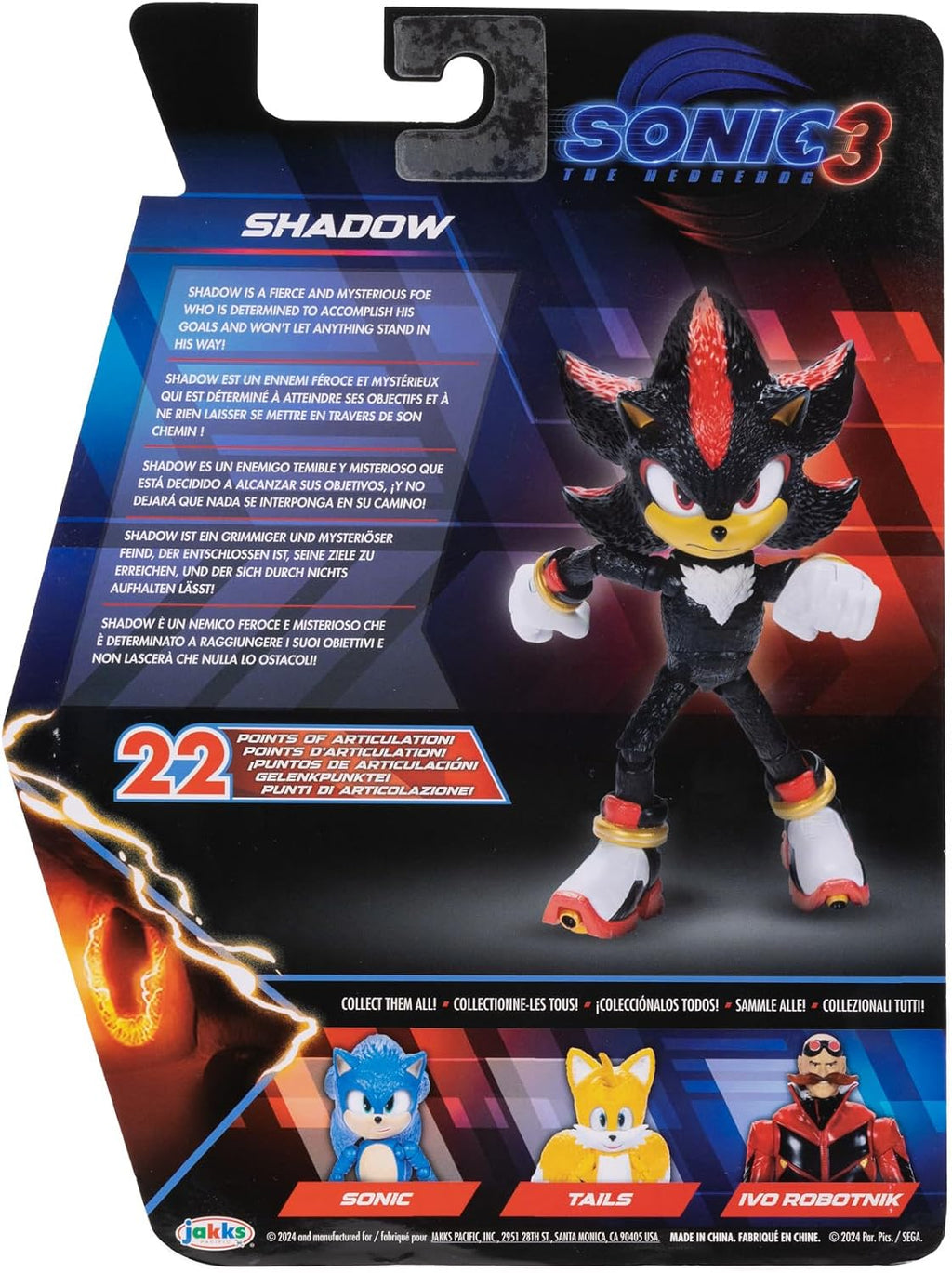 Sonic The Hedgehog – 5-Inch Shadow Action Figure – 20+ Points of Articulation – Official Collector Toy – Boys & Girls Ages 3+ | Sonic The Hedgehog Movie 5 Inch Action Figure Wave 1 - Shadow (Closed Mouth)