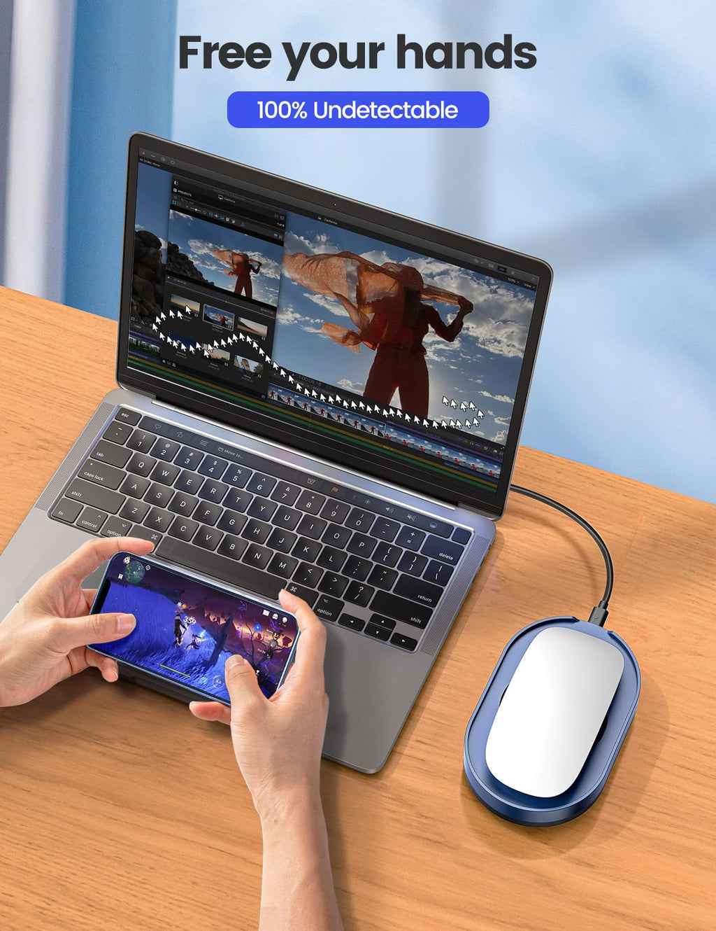 Vaydeer Undetectable Mouse Mover, M4 Mouse Jiggler Device with ON/Off Switch, Driver-Free Shaker Wiggler Mouse Movement Simulation for Computer Awakening, Gift Ideal for Men/Women - Flex Gamingproduct_type