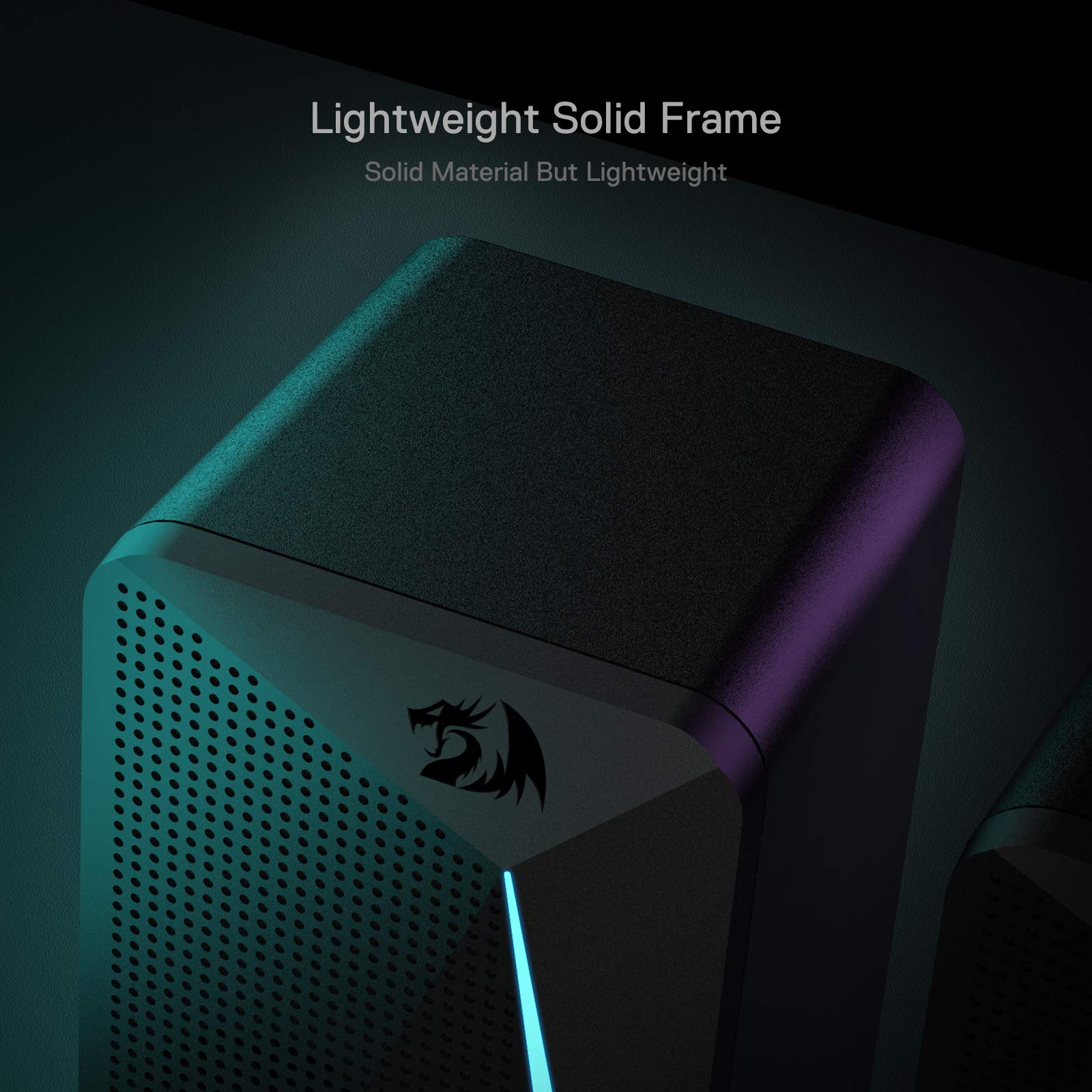 Redragon GS510 RGB Desktop Speakers, 2.0 Channel PC Computer Speaker with 4 Colorful LED Backlight Modes, Enhanced Bass and Easy-Access Volume Control, USB Powered w/ 3.5mm Cable - Flex Gamingproduct_type