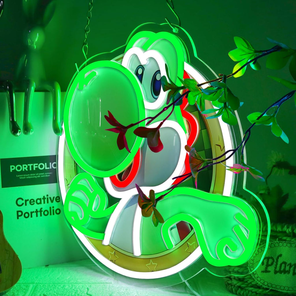 RUIDU Green Dinosaur LED Neon Sign