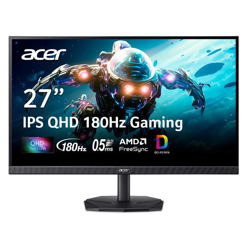 acer Nitro 27 Inch QHD 2560 x 1440 IPS Gaming Monitor | AMD FreeSync | Up to 180Hz Refresh | Up to 0.5ms | DCI-P3 95% | HDR 10 Support | One Display Port 1.2 & Two HDMI 2.0 | KG271U N3bmiipx - Flex Gamingproduct_type